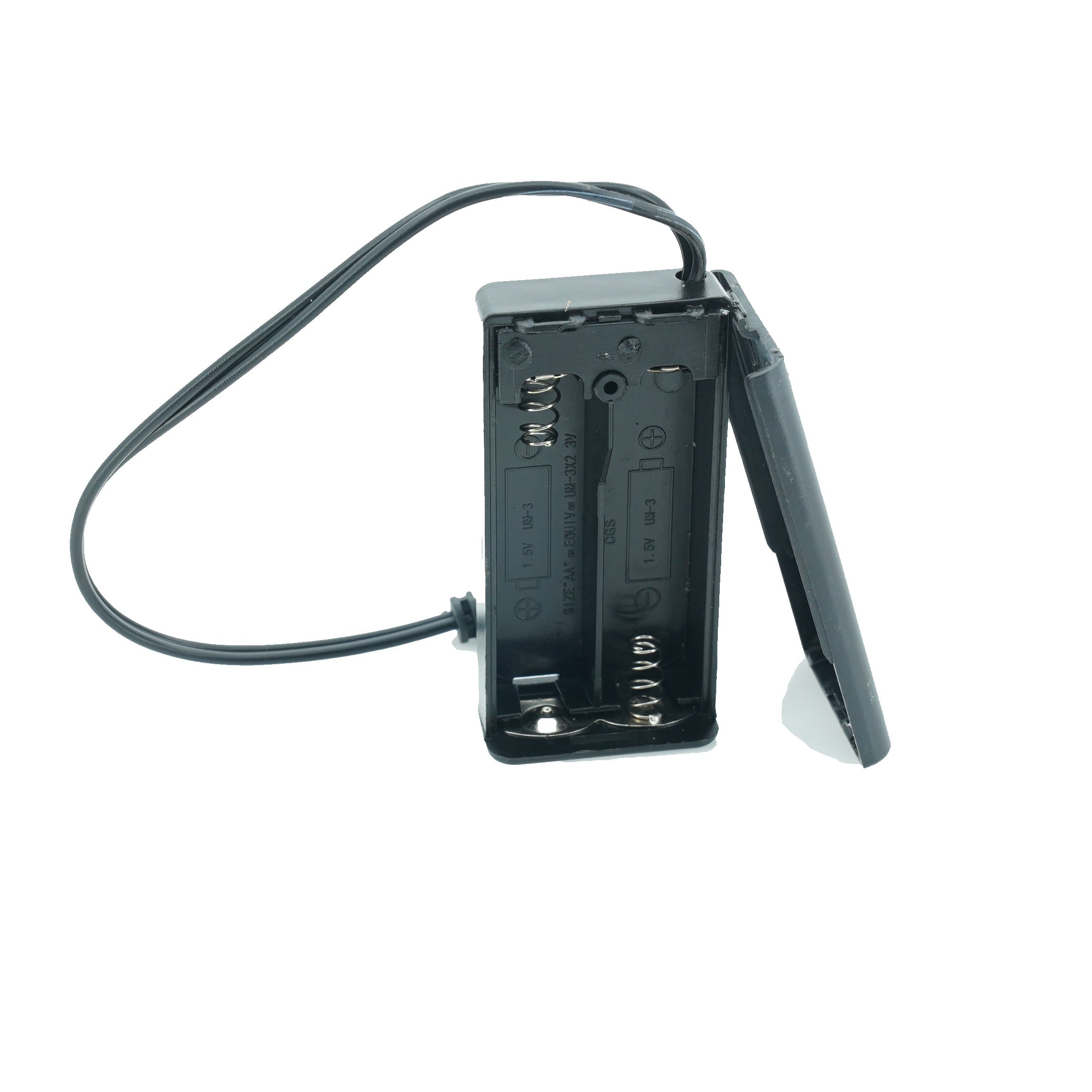 2 x 1.5V AA Battery Case Connector with Cover + DC Pin