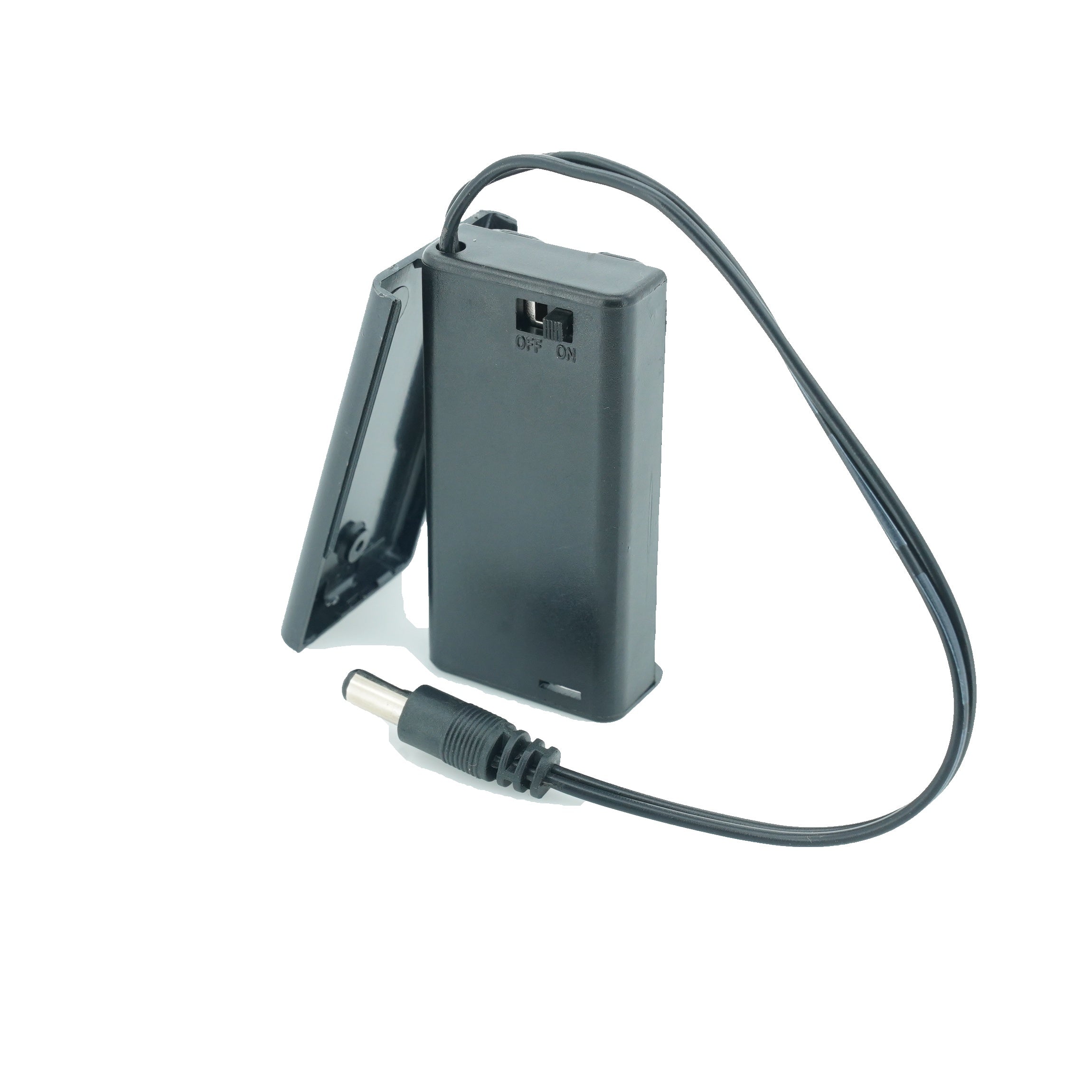 2 x 1.5V AA Battery Case Connector with Cover + DC Pin