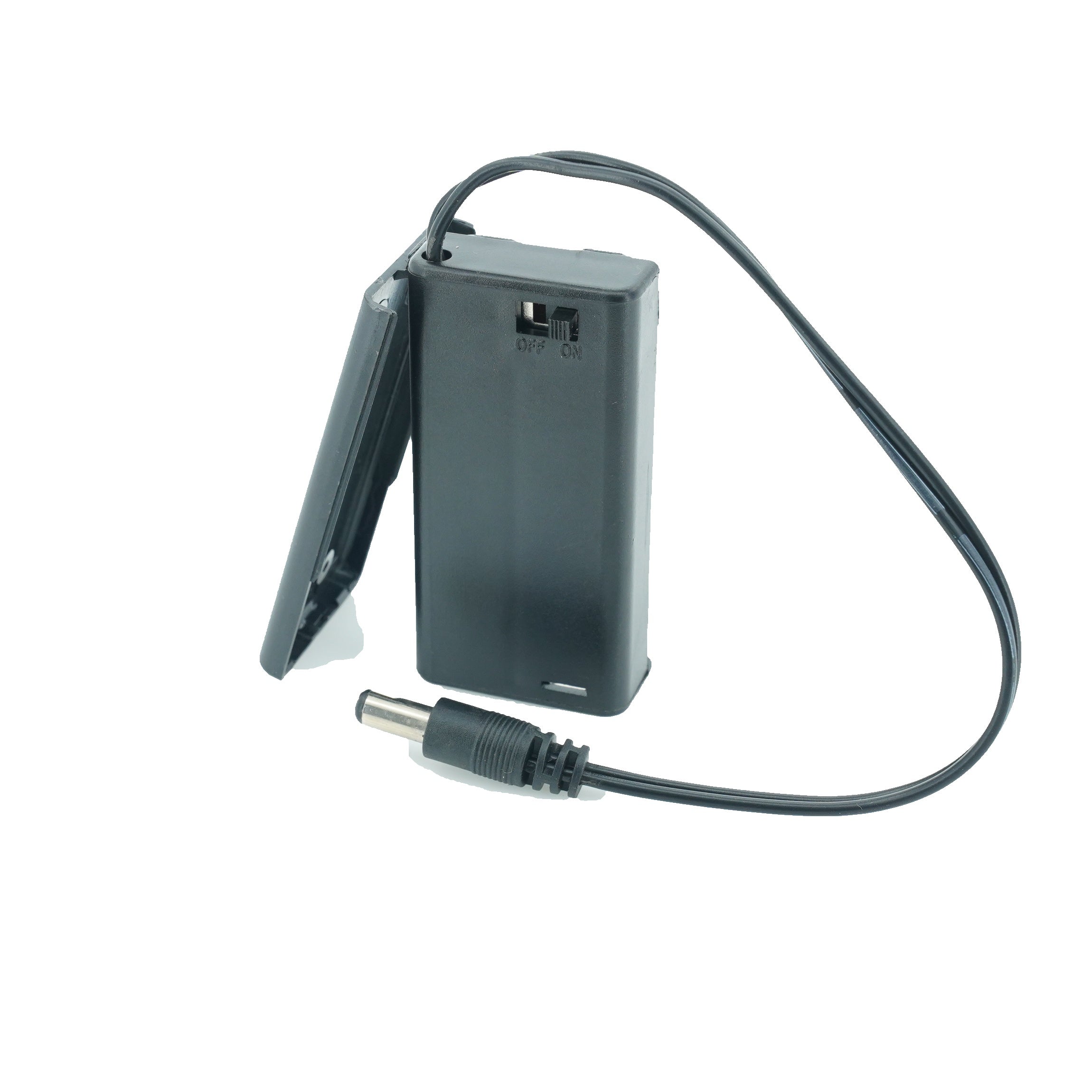 2 x 1.5V AA Battery Case Connector with Cover + DC Pin