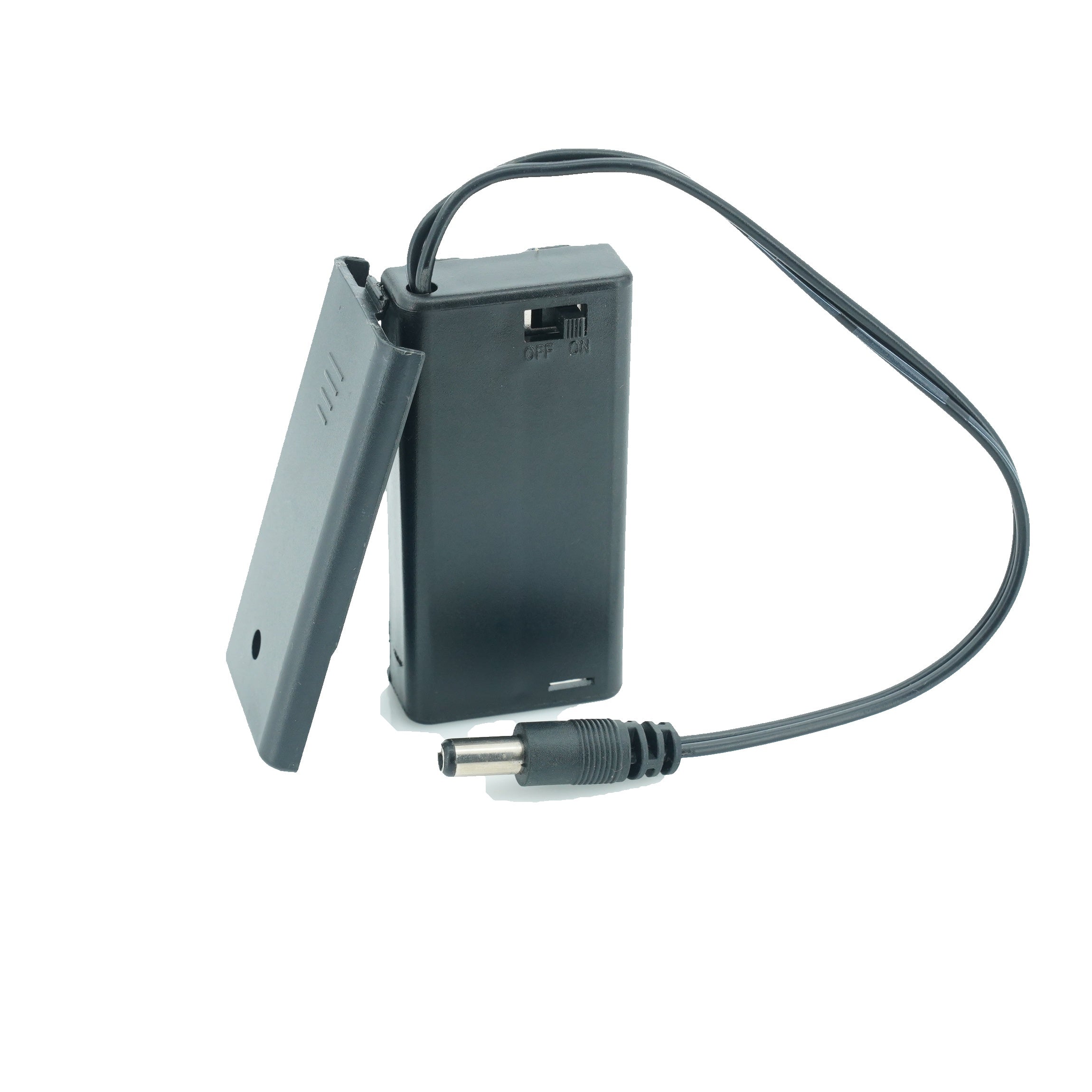 2 x 1.5V AA Battery Case Connector with Cover + DC Pin