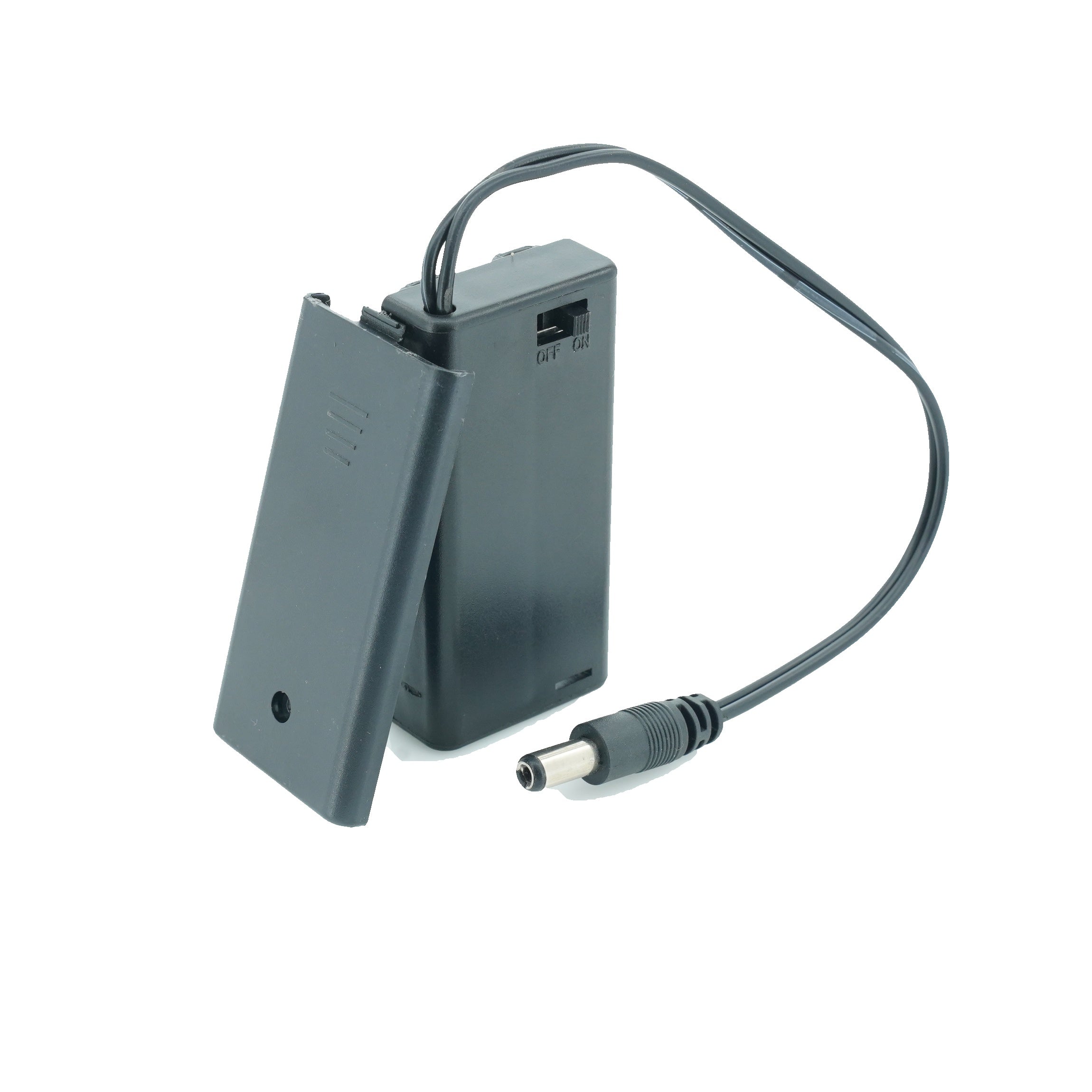 2 x 1.5V AA Battery Case Connector with Cover + DC Pin