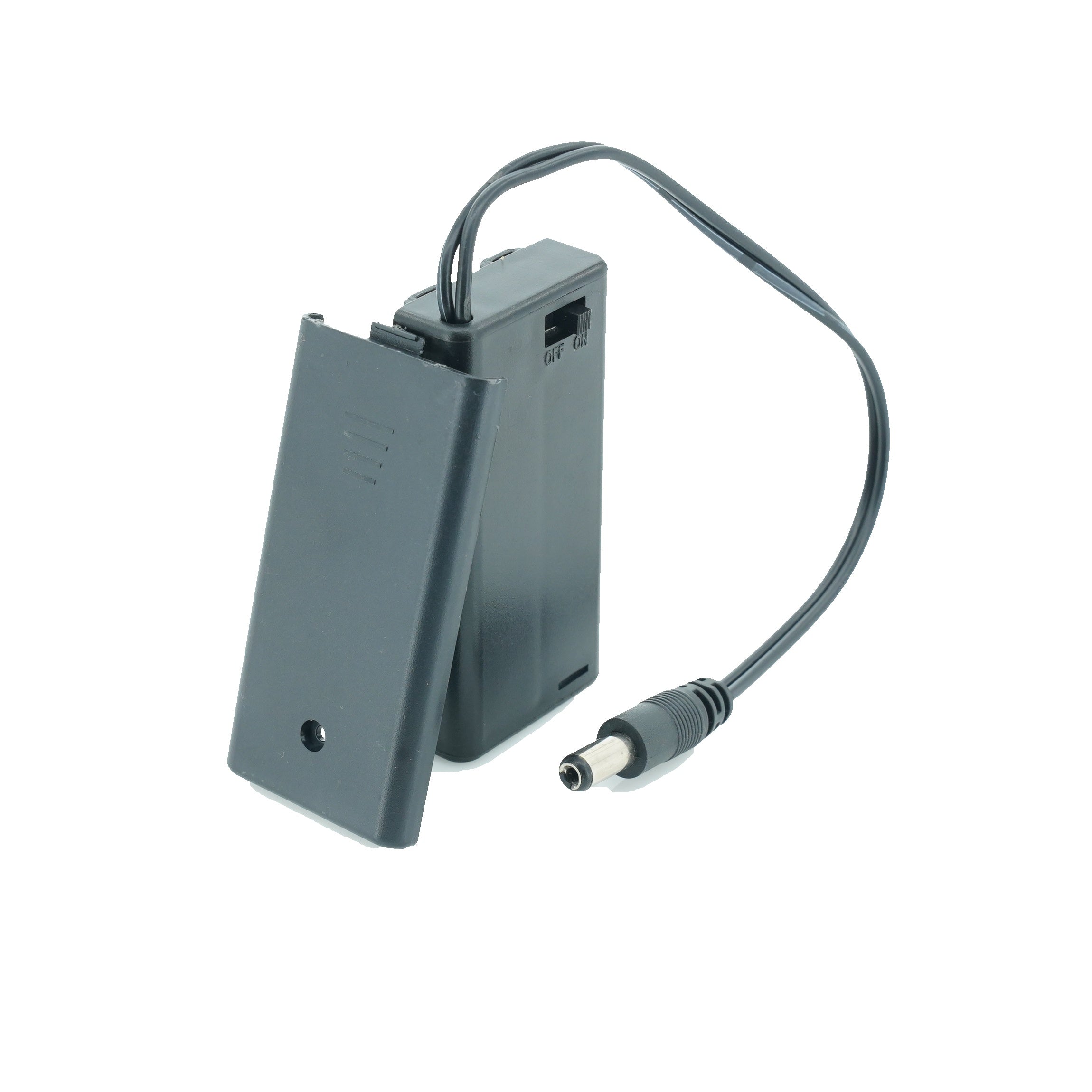 2 x 1.5V AA Battery Case Connector with Cover + DC Pin