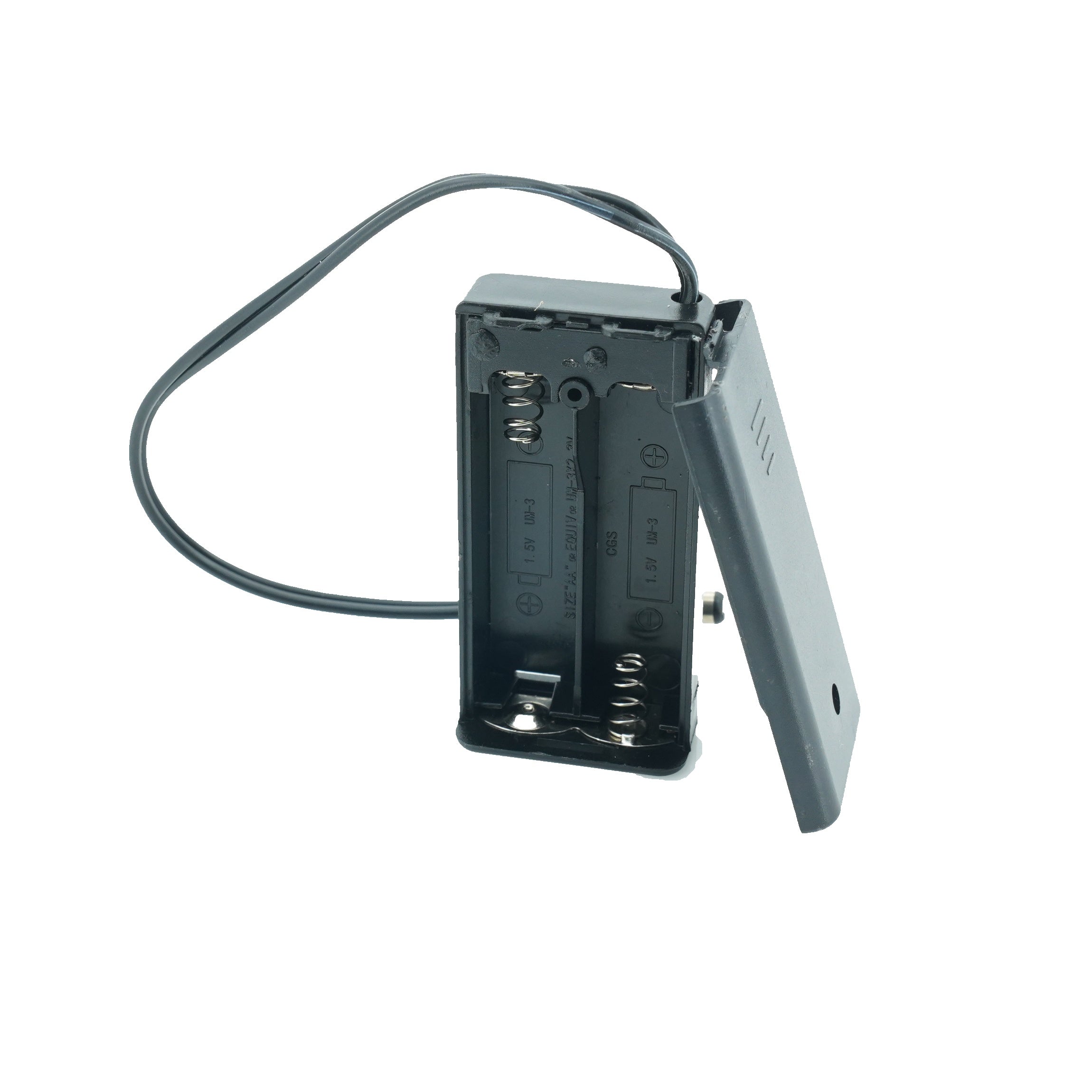 2 x 1.5V AA Battery Case Connector with Cover + DC Pin