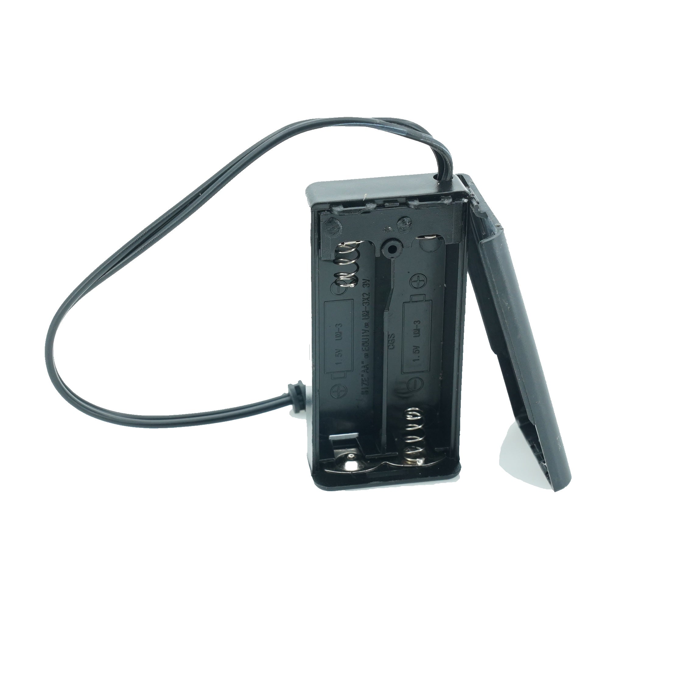 2 x 1.5V AA Battery Case Connector with Cover + DC Pin