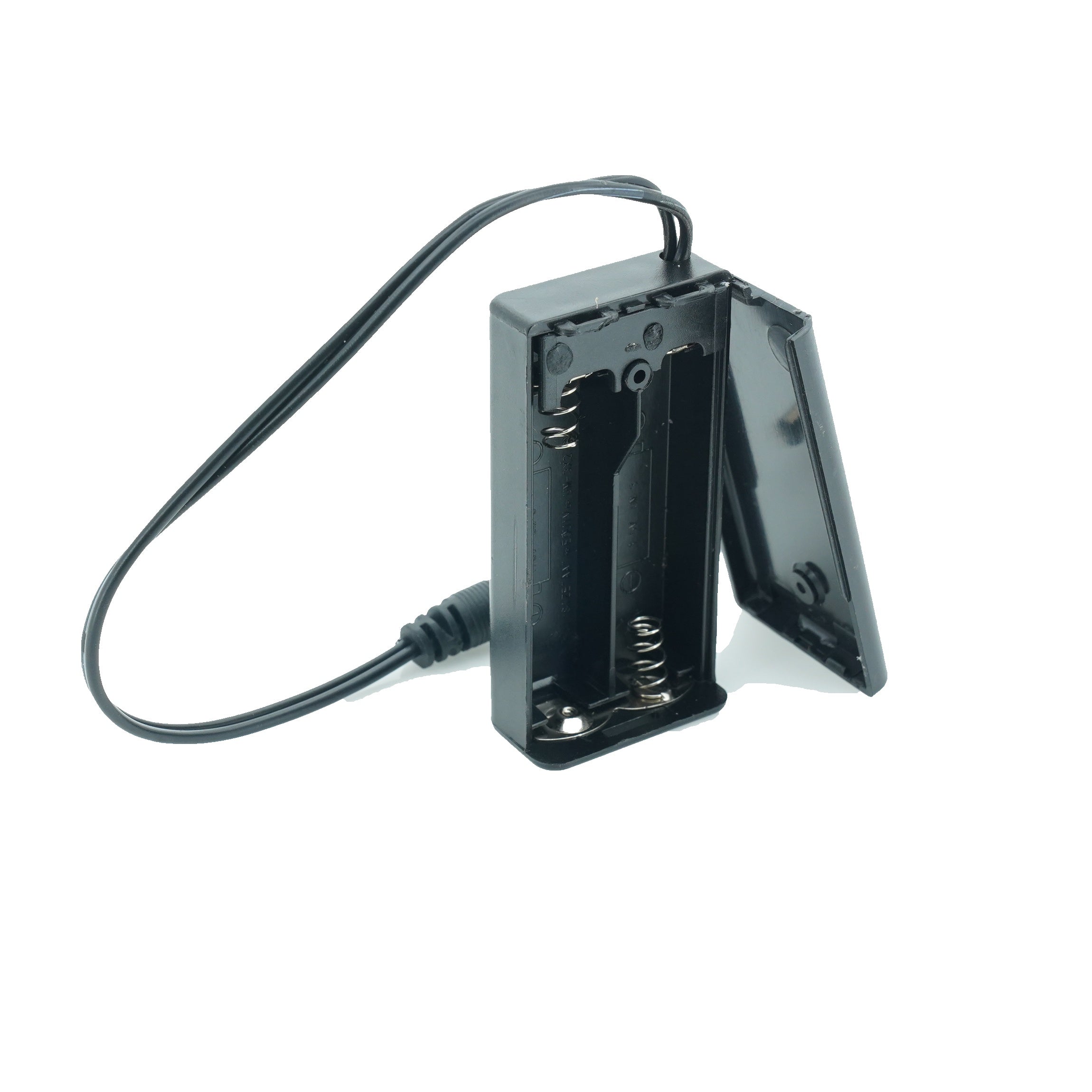 2 x 1.5V AA Battery Case Connector with Cover + DC Pin