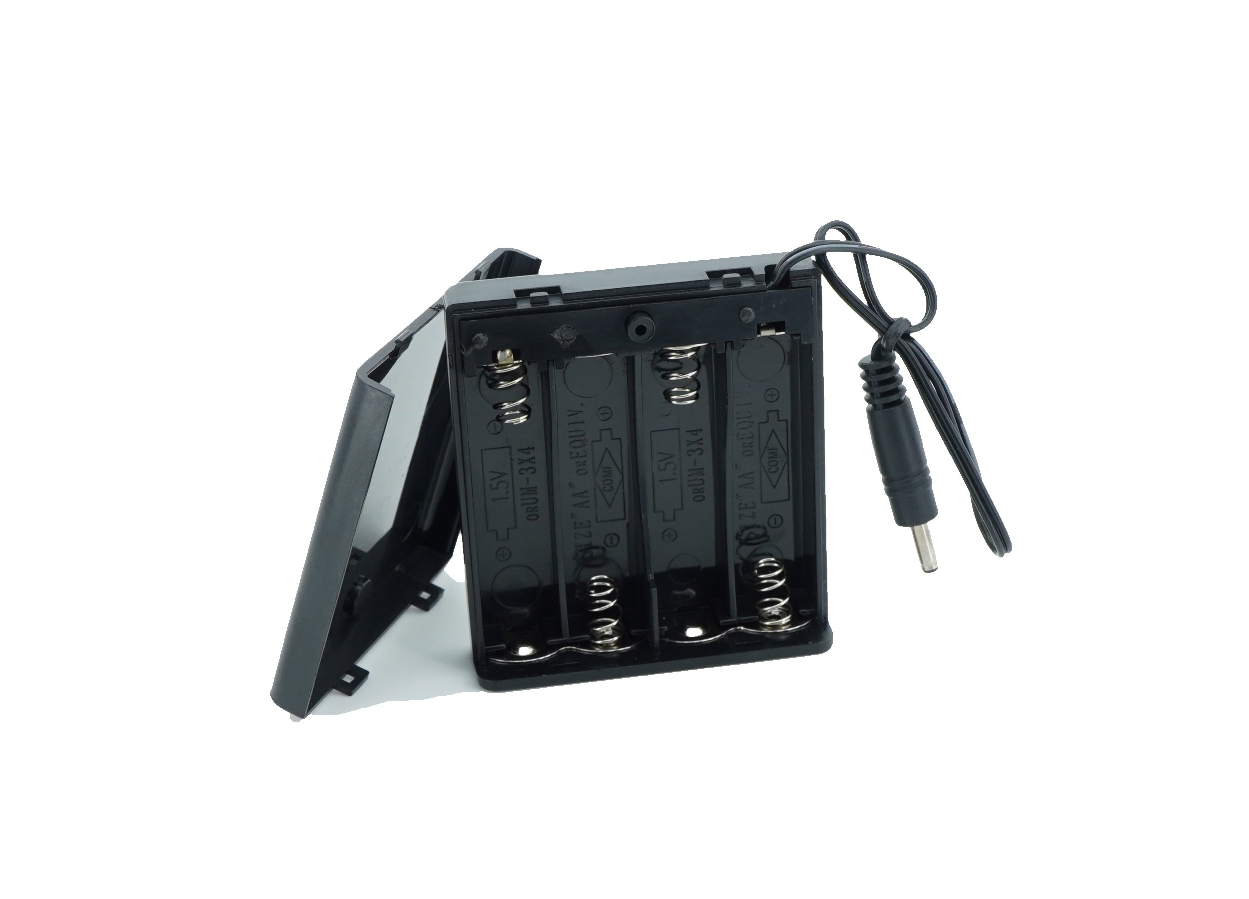 4 x 1.5V AA Battery Case Connector with Cover + DC Pin
