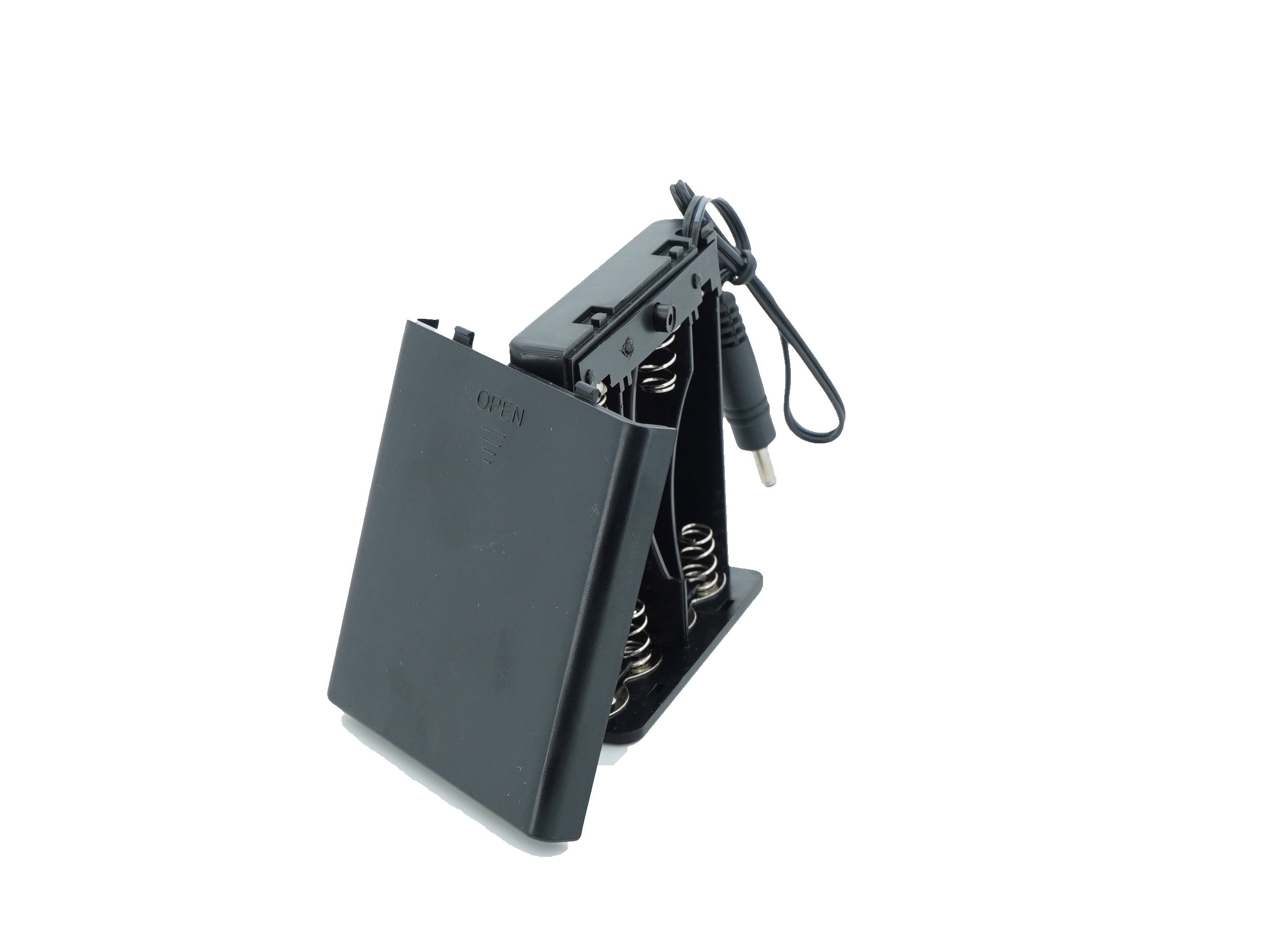 4 x 1.5V AA Battery Case Connector with Cover + DC Pin