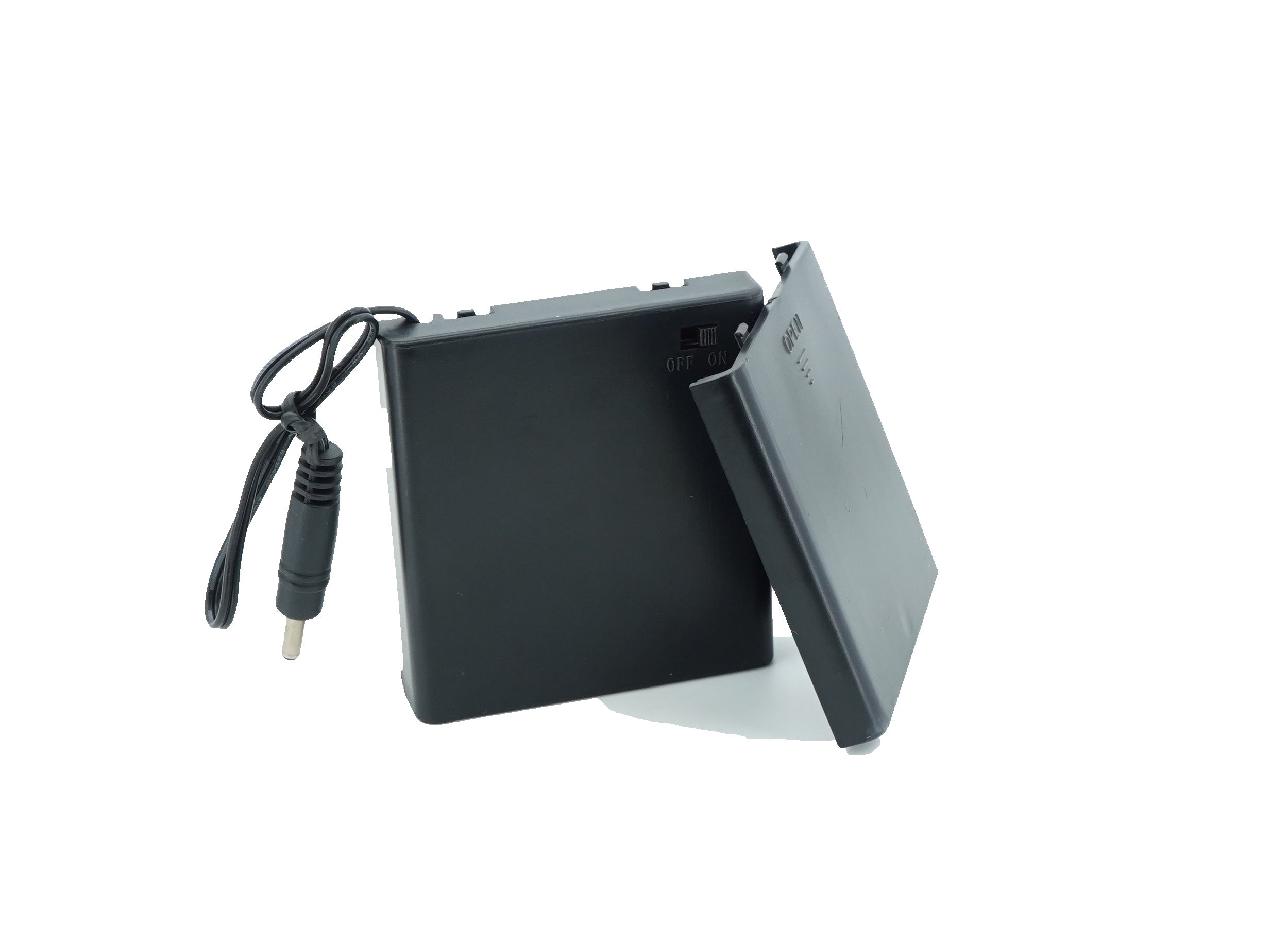 4 x 1.5V AA Battery Case Connector with Cover + DC Pin