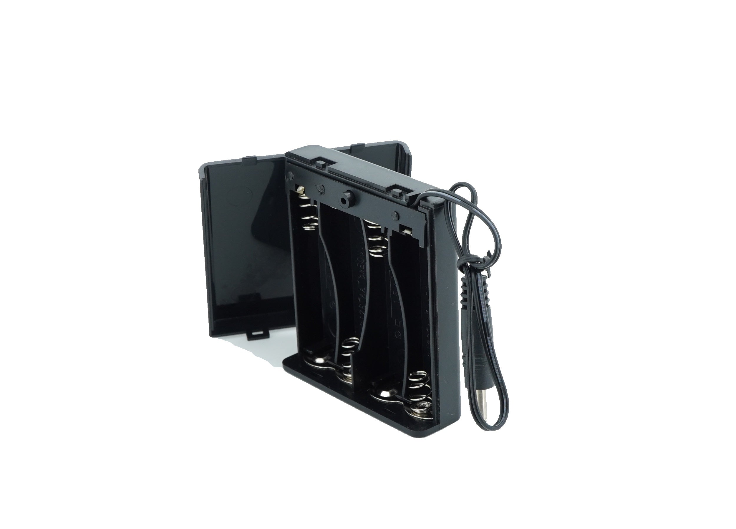 4 x 1.5V AA Battery Case Connector with Cover + DC Pin