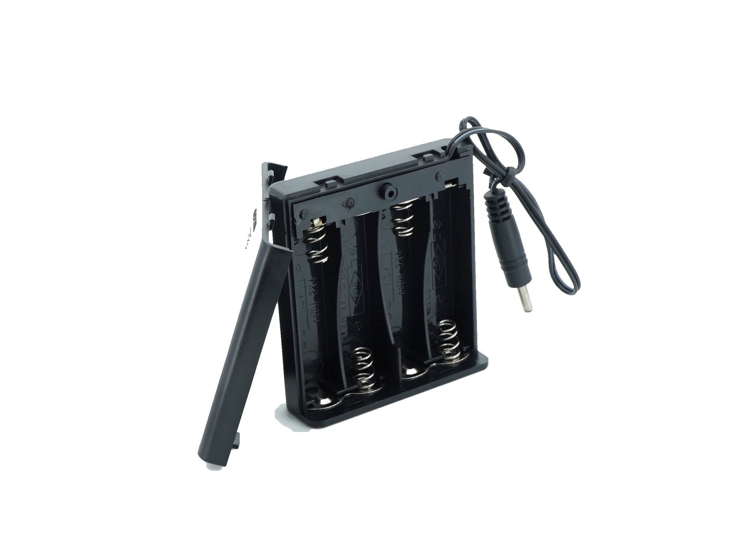 4 x 1.5V AA Battery Case Connector with Cover + DC Pin