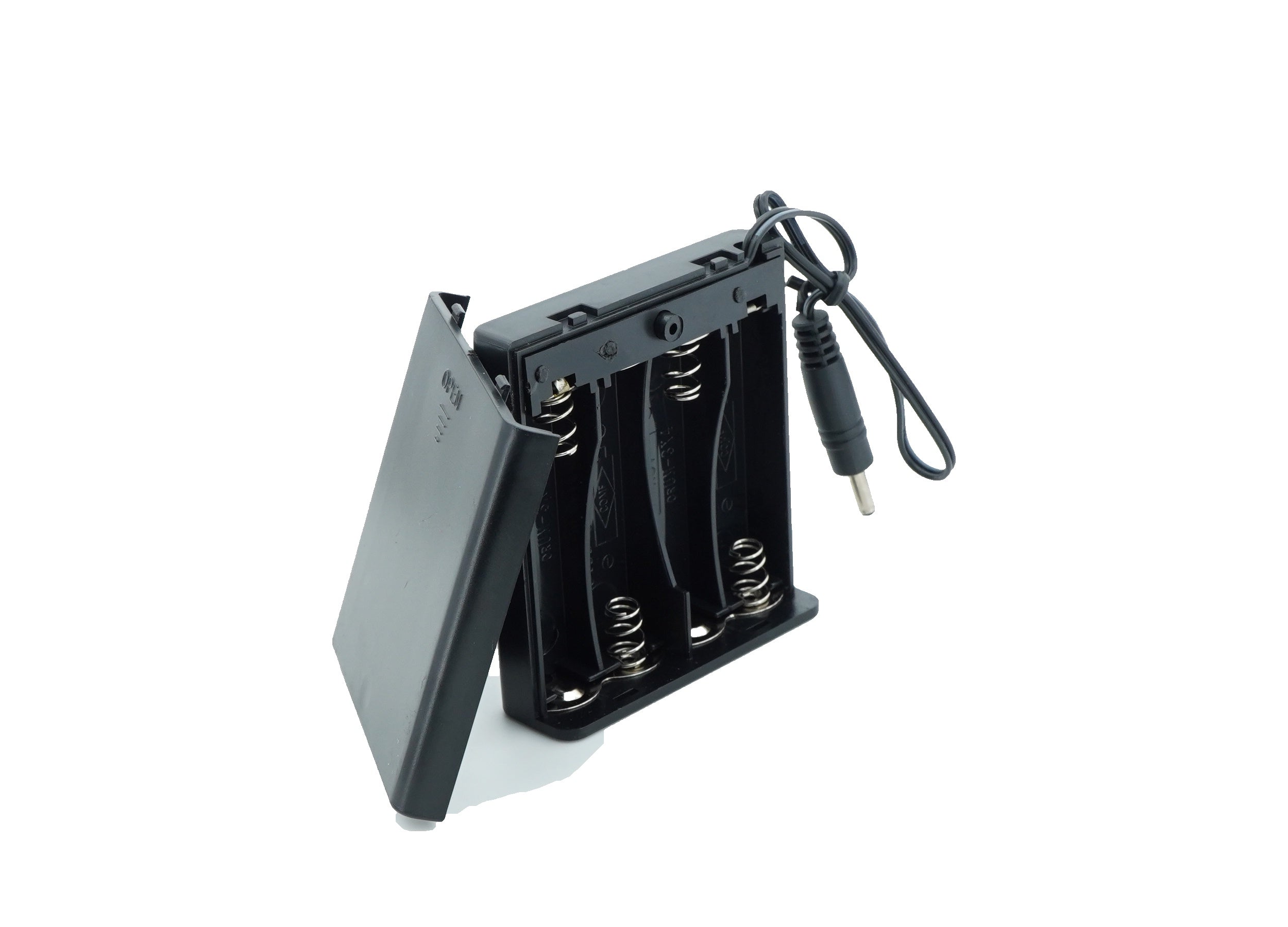 4 x 1.5V AA Battery Case Connector with Cover + DC Pin