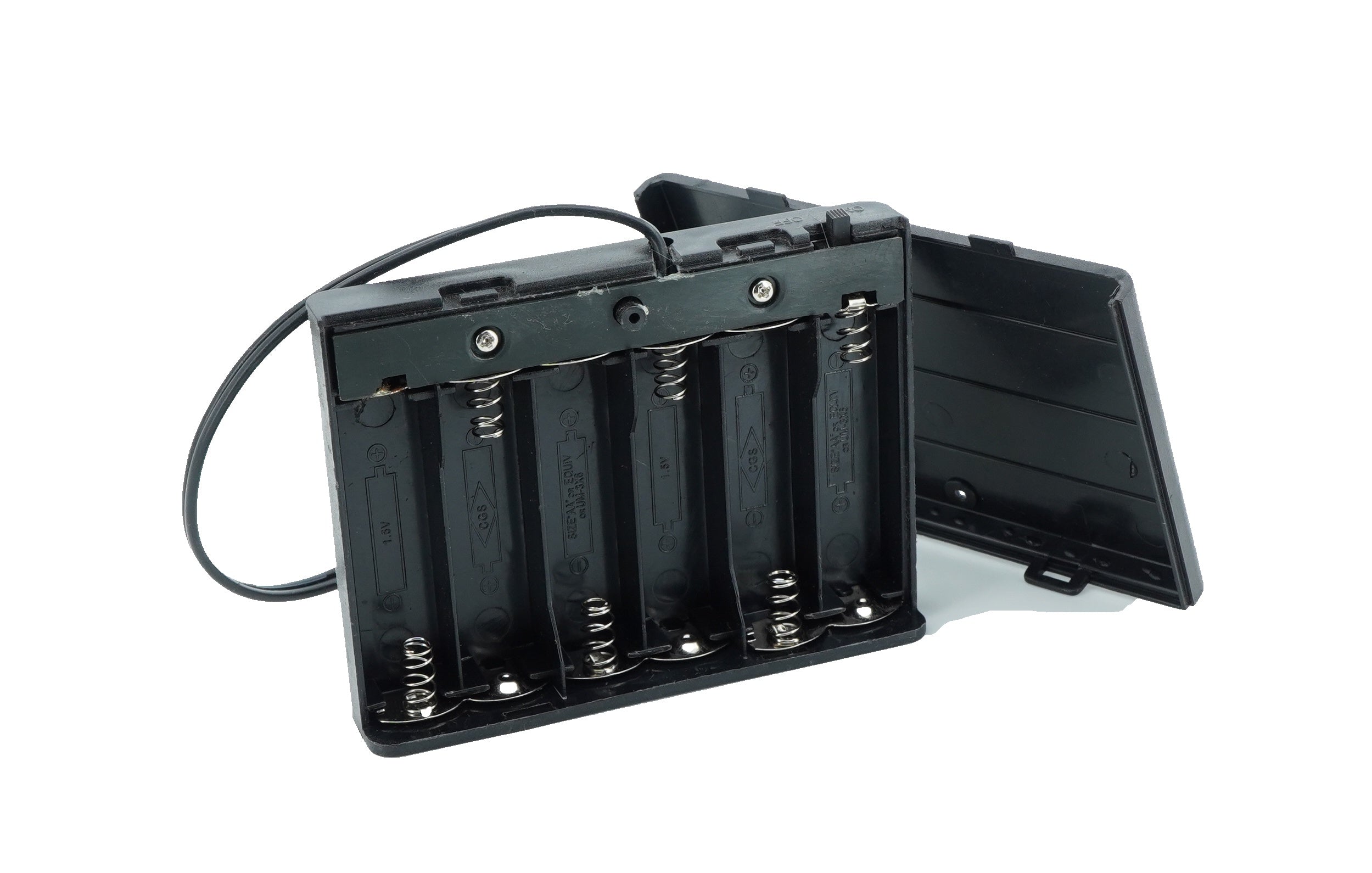 6 x 1.5V AA Battery Case Connector with Cover + DC Pin