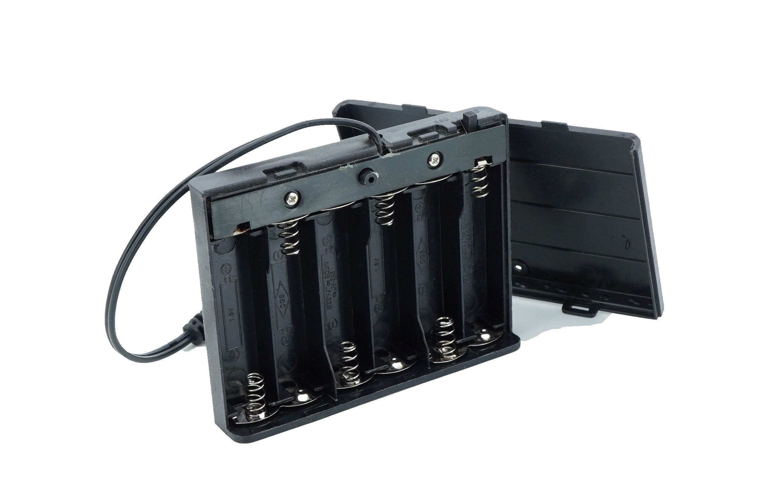 6 x 1.5V AA Battery Case Connector with Cover + DC Pin