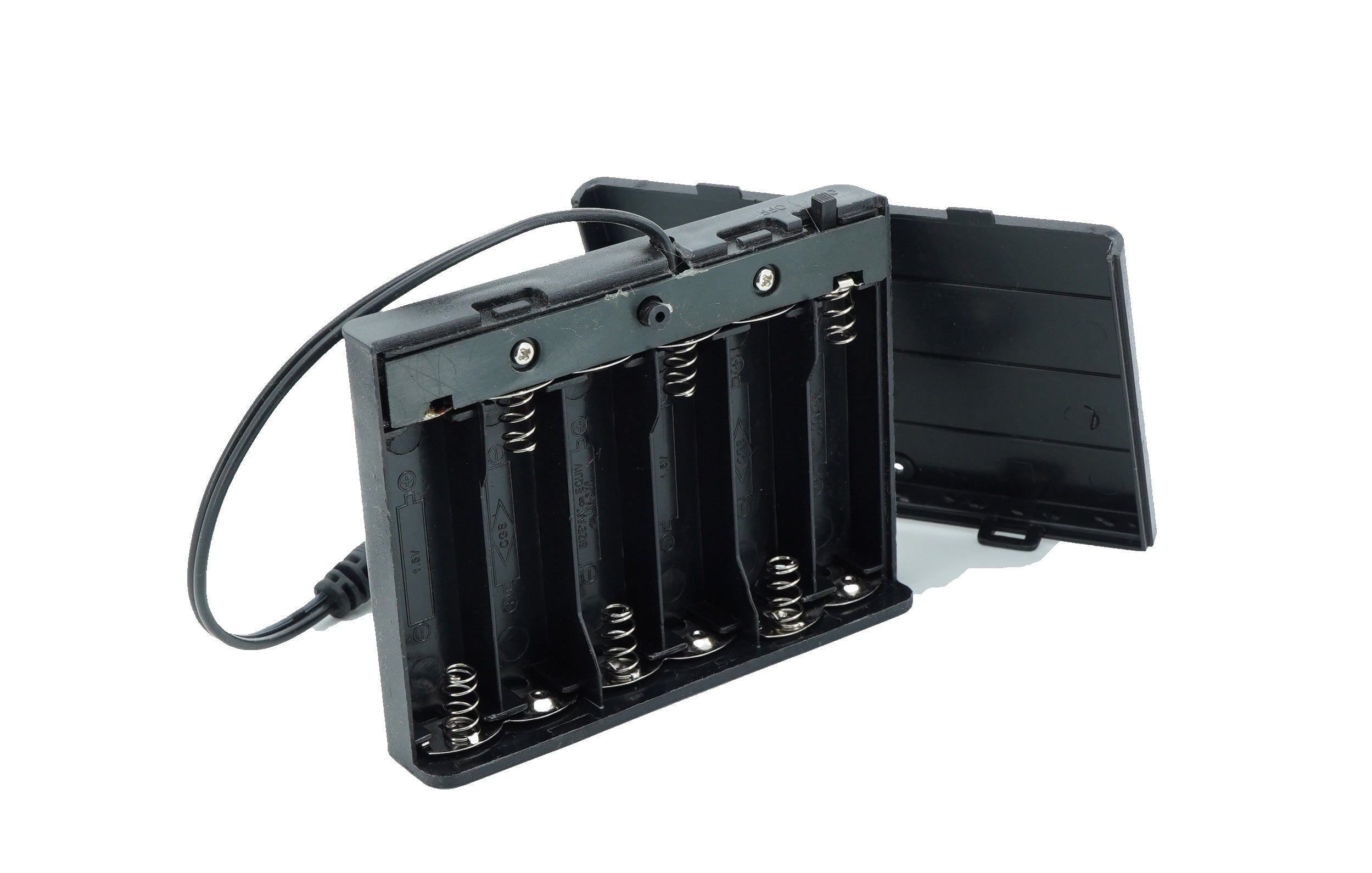 6 x 1.5V AA Battery Case Connector with Cover + DC Pin