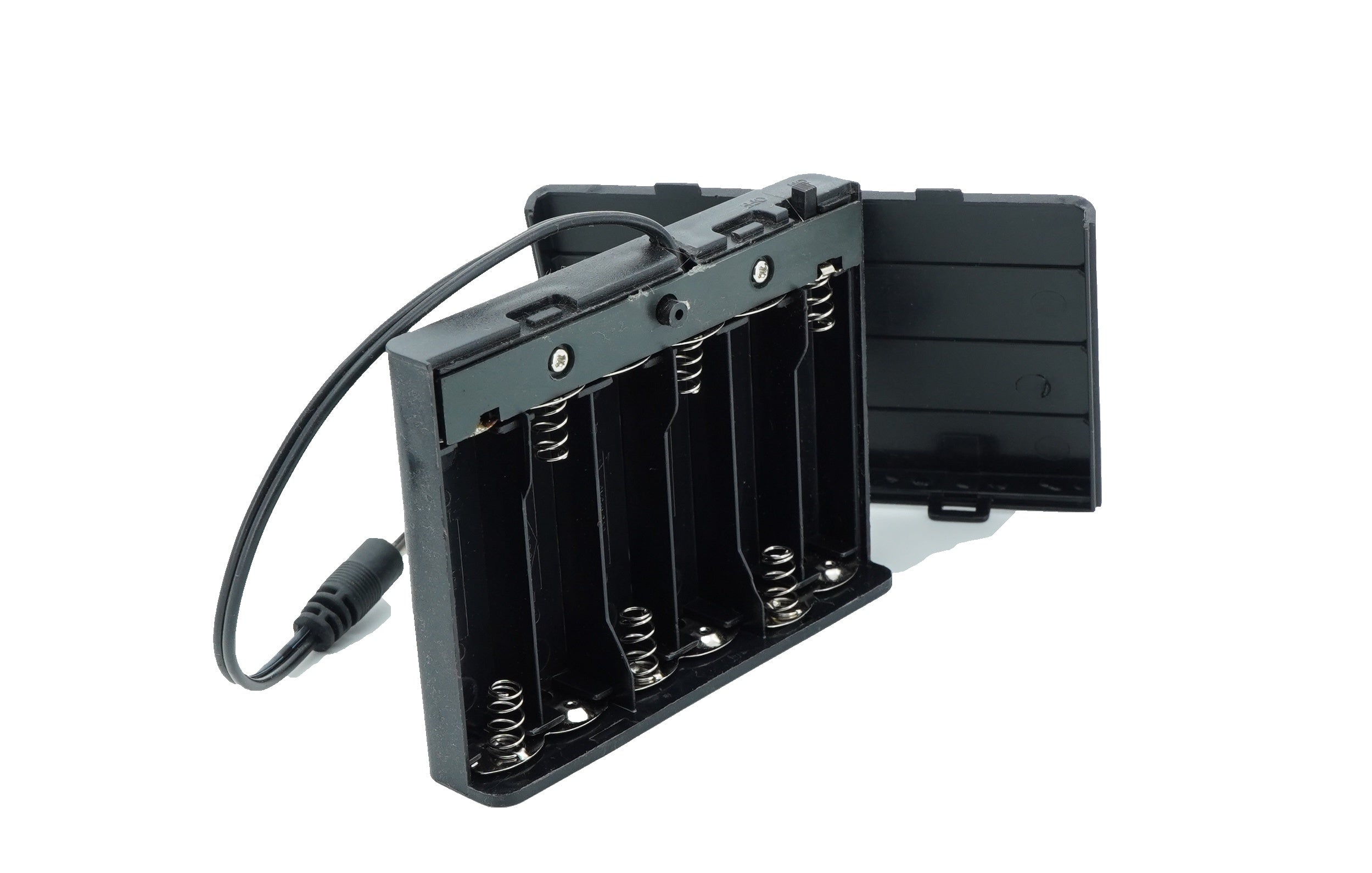 6 x 1.5V AA Battery Case Connector with Cover + DC Pin