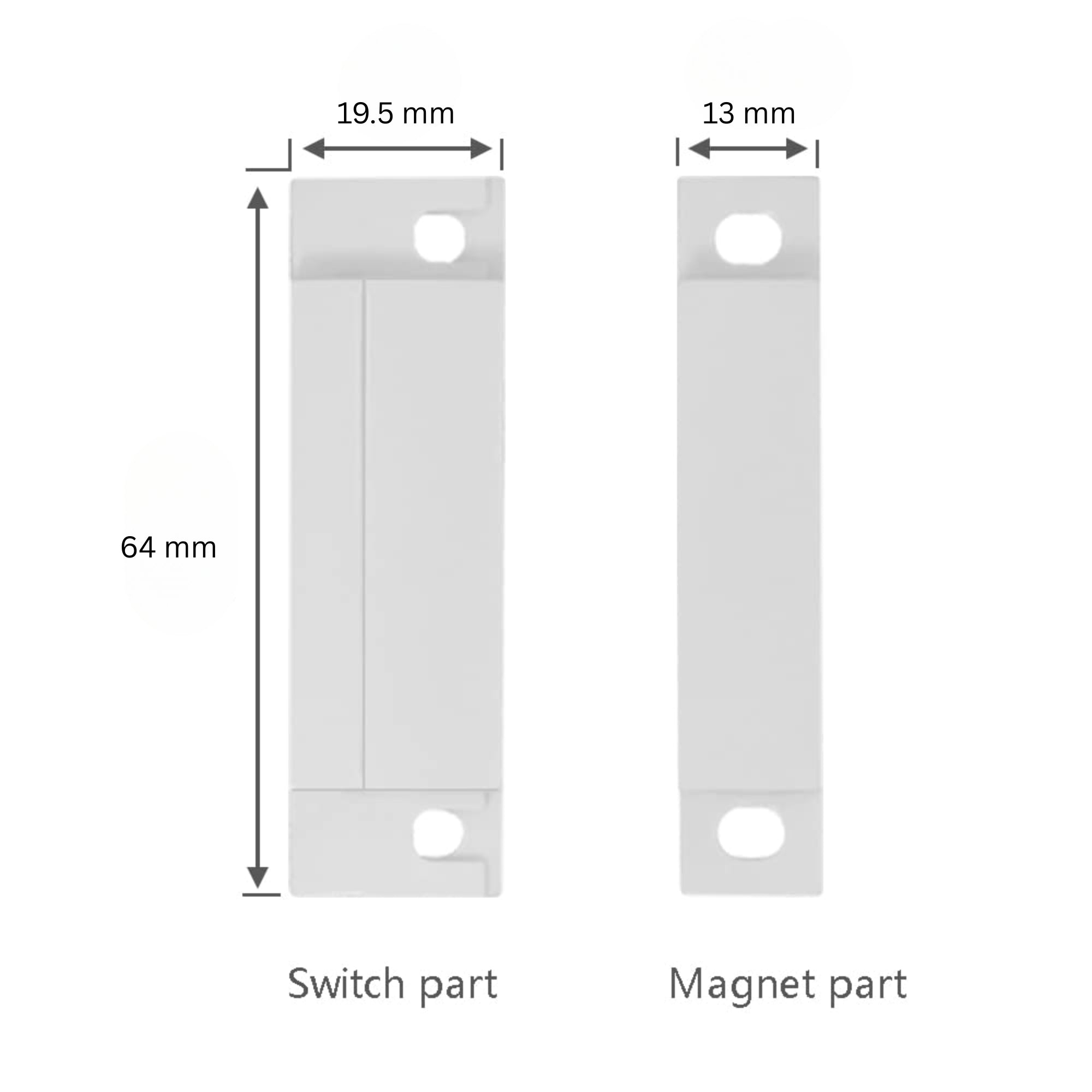 Magnetic Reed Switch Door Sensor with Wire MS-2 White (Normal Close)