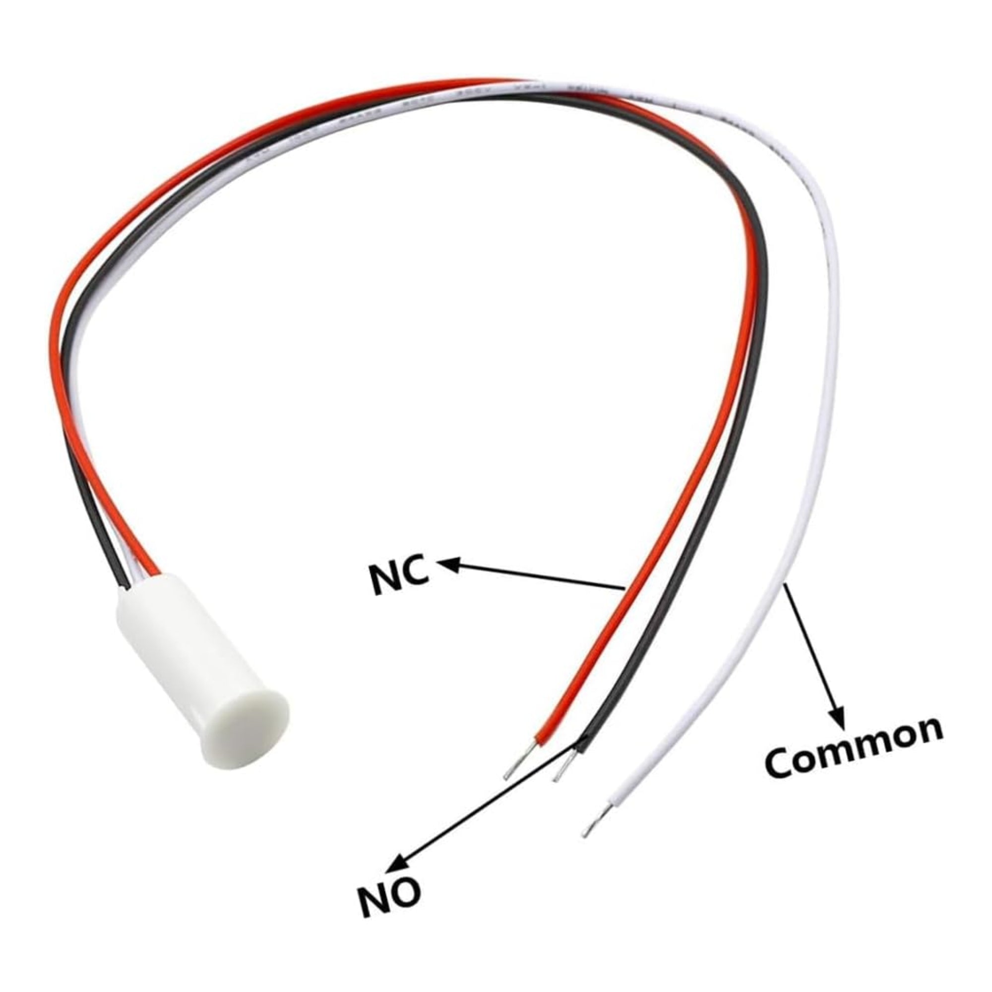 Magnetic Reed Round Switch Door Sensor with Wire MS-3 White (Normal Close/Normal Open)