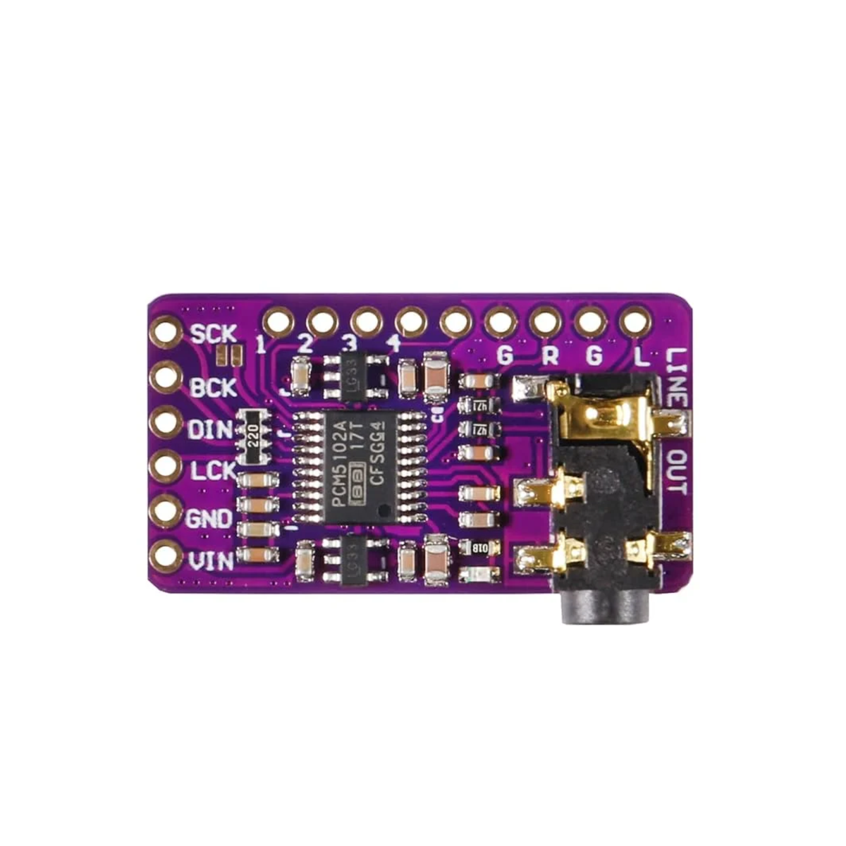 PCM5102 I2S Digital Audio DAC Decoder Module - 3.5mm Stereo Output