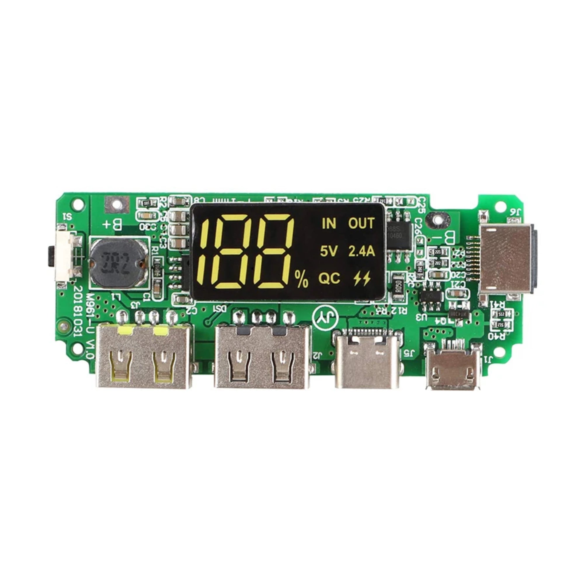 Powerbank With 3 USB + Display Module