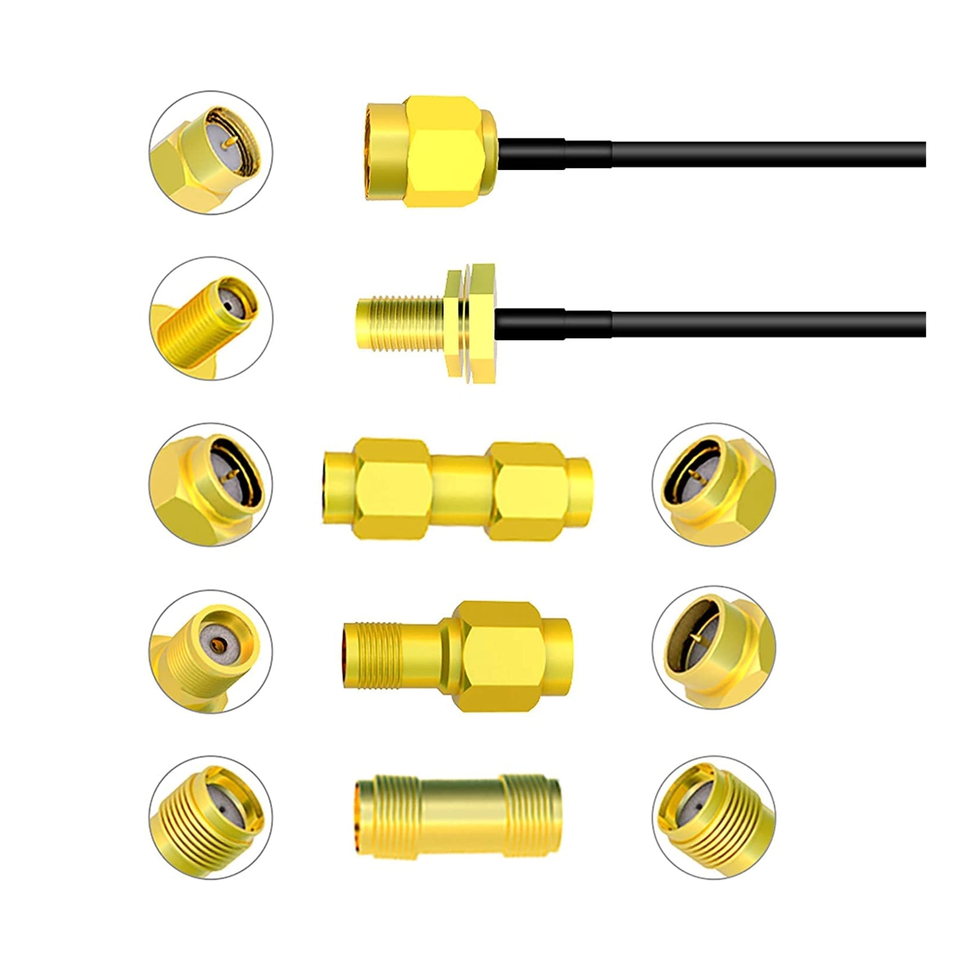 SMA M-F RG174 3Mtr Cable