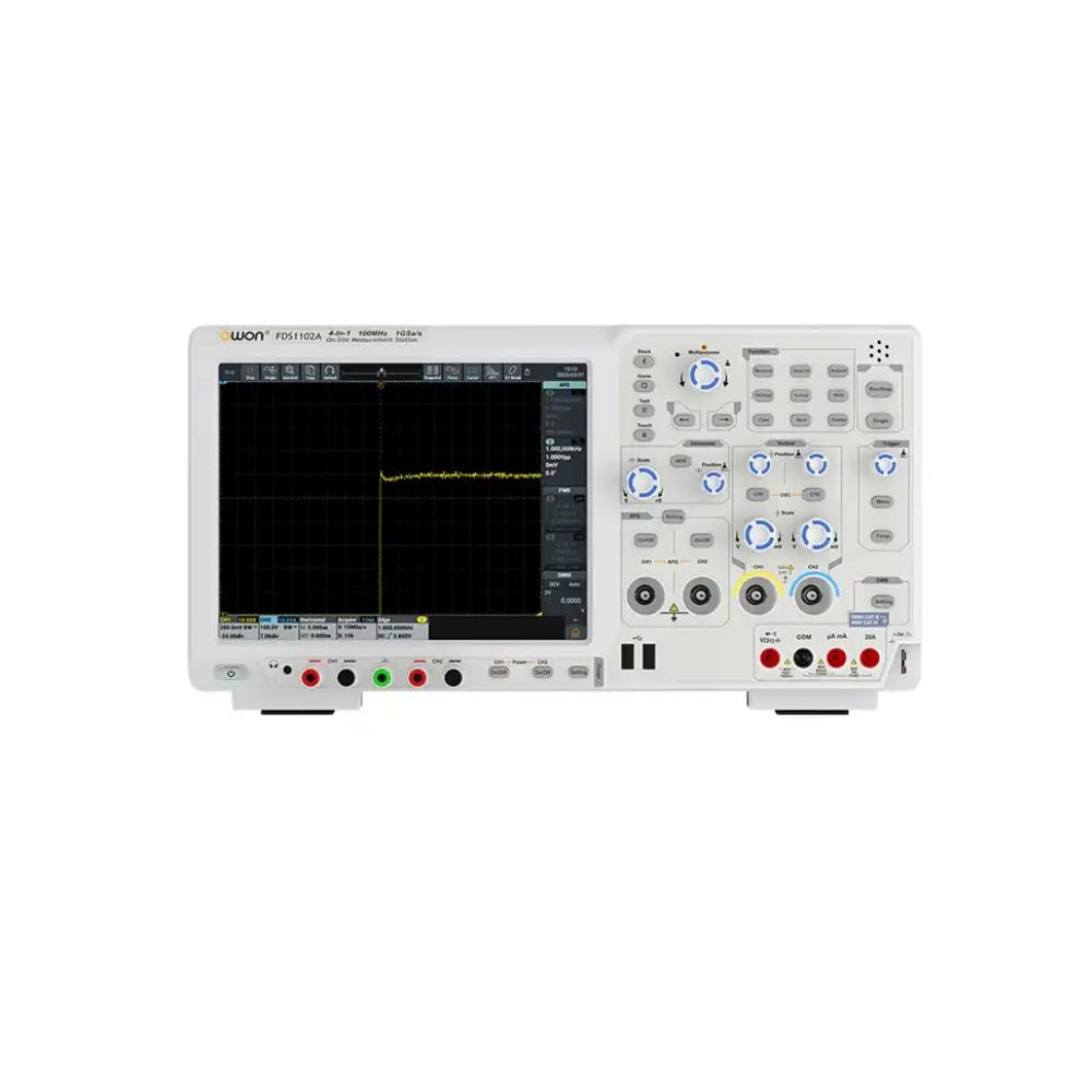 Owon FDS1102A 4-in-1 Digital Storage Oscilloscope with AWG and DMM : Bandwidth: 100 MHz, 2-Channel, Sample rate: 1 GS/s