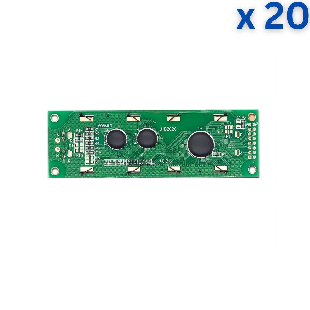 20 x 2 Yellow/Green Color LCD Display (JHD202)