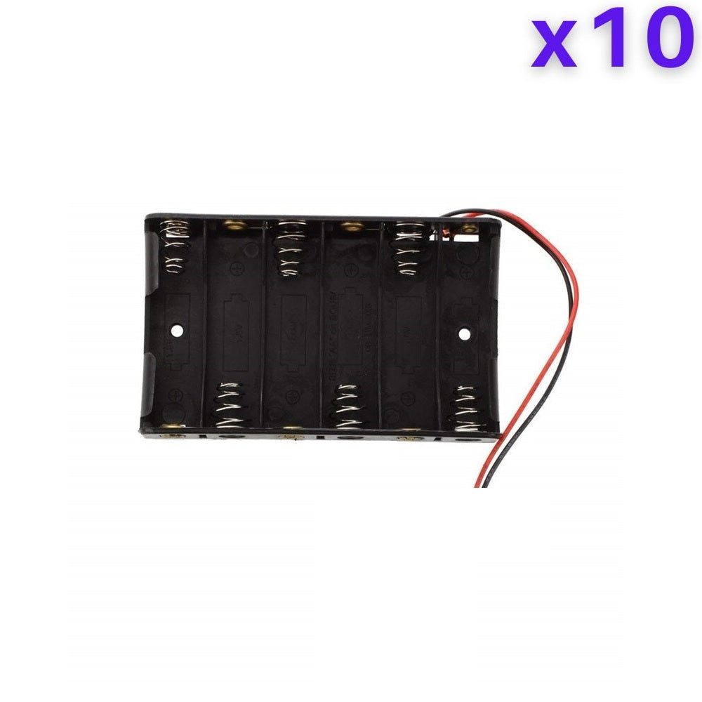 6 x 1.5V AA Flat Battery Case Connector