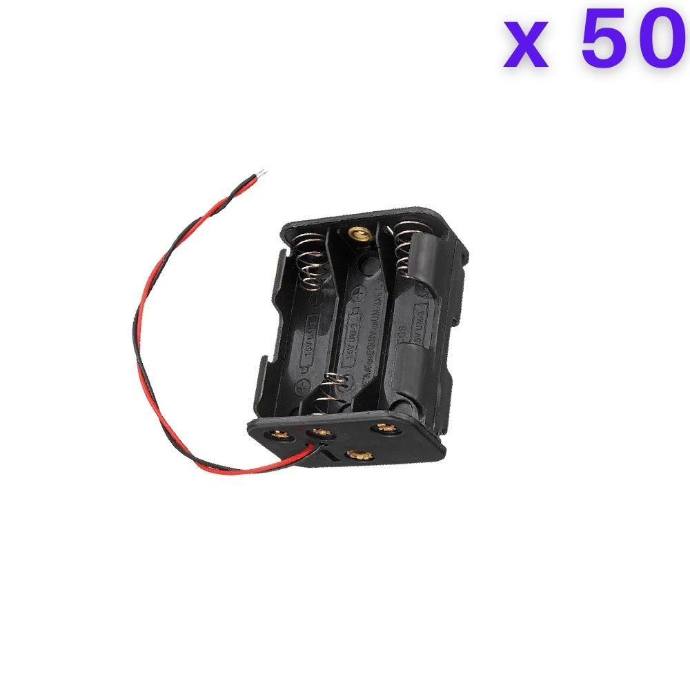 6 x 1.5V AA Battery Case Connector - Front-Back