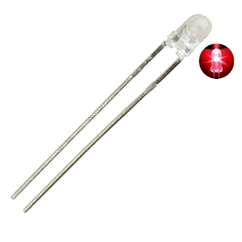 3mm White/Red Led