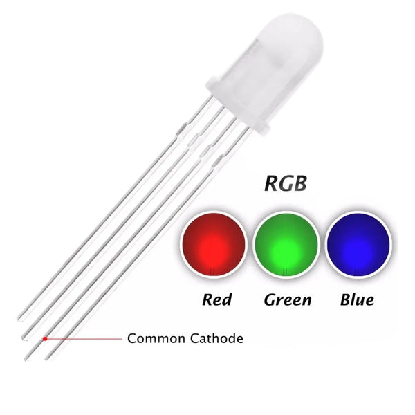 5mm RGB Common Cathode Milky LED