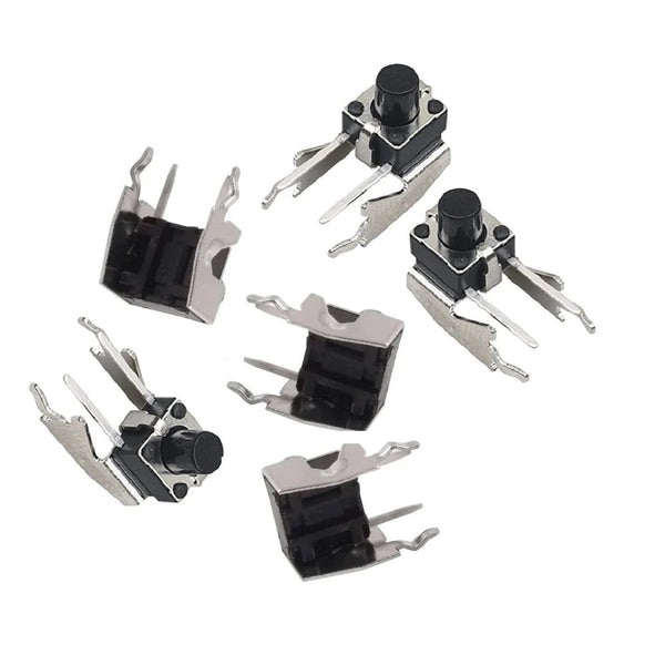 Tactile Push Button Switch 6x6x7 Right Angle - 2 Pin

Tactile Push Button Switch 6X6X7 - 2 Pin