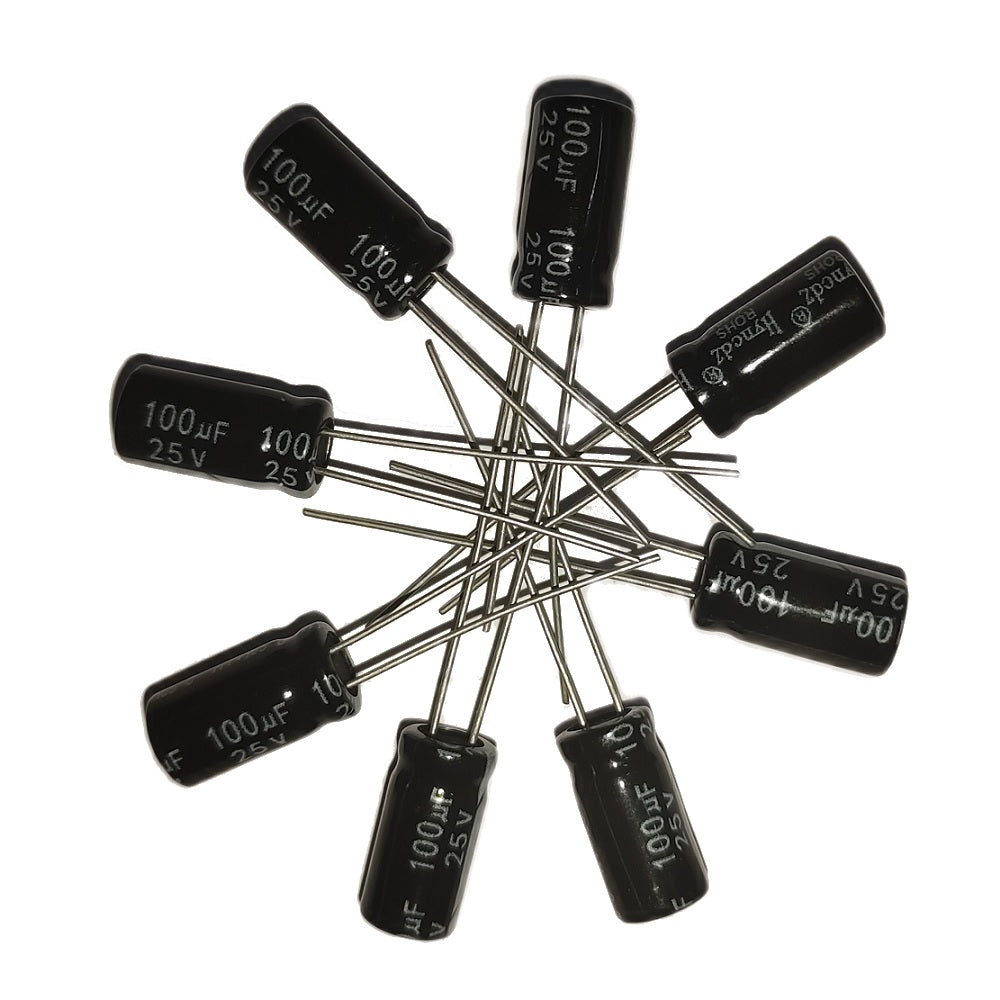 100uF 25V Electrolytic Capacitor - Hyncdz