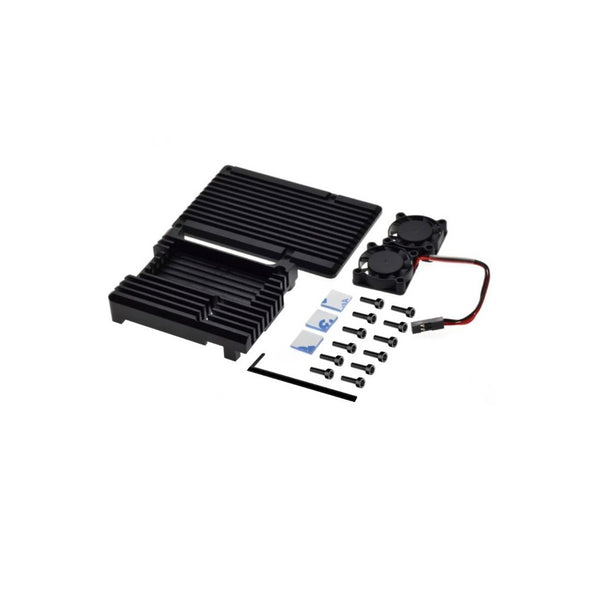 Metal Aluminum Case with Double Fans for Raspberry Pi Model 4B