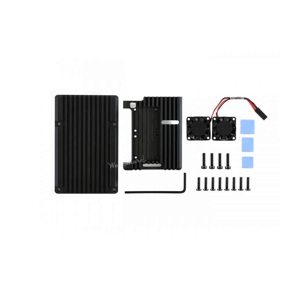 Metal Aluminum Case with Double Fans for Raspberry Pi Model 4B