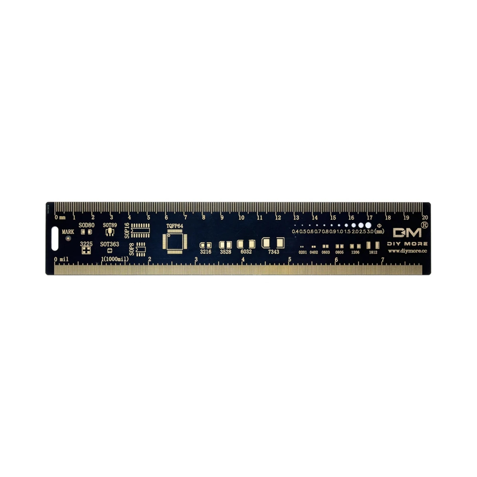 20CM PCB Ruler For Electronic Engineers Measuring Tool PCB Reference Ruler Chip IC SMD Diode Transistor Package Electronic