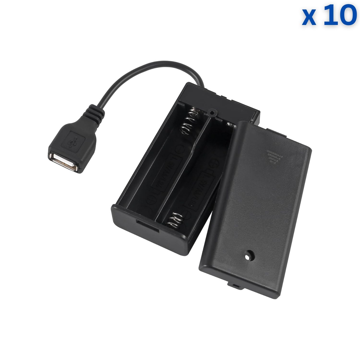 2xAA Battery Holder with USB Connector