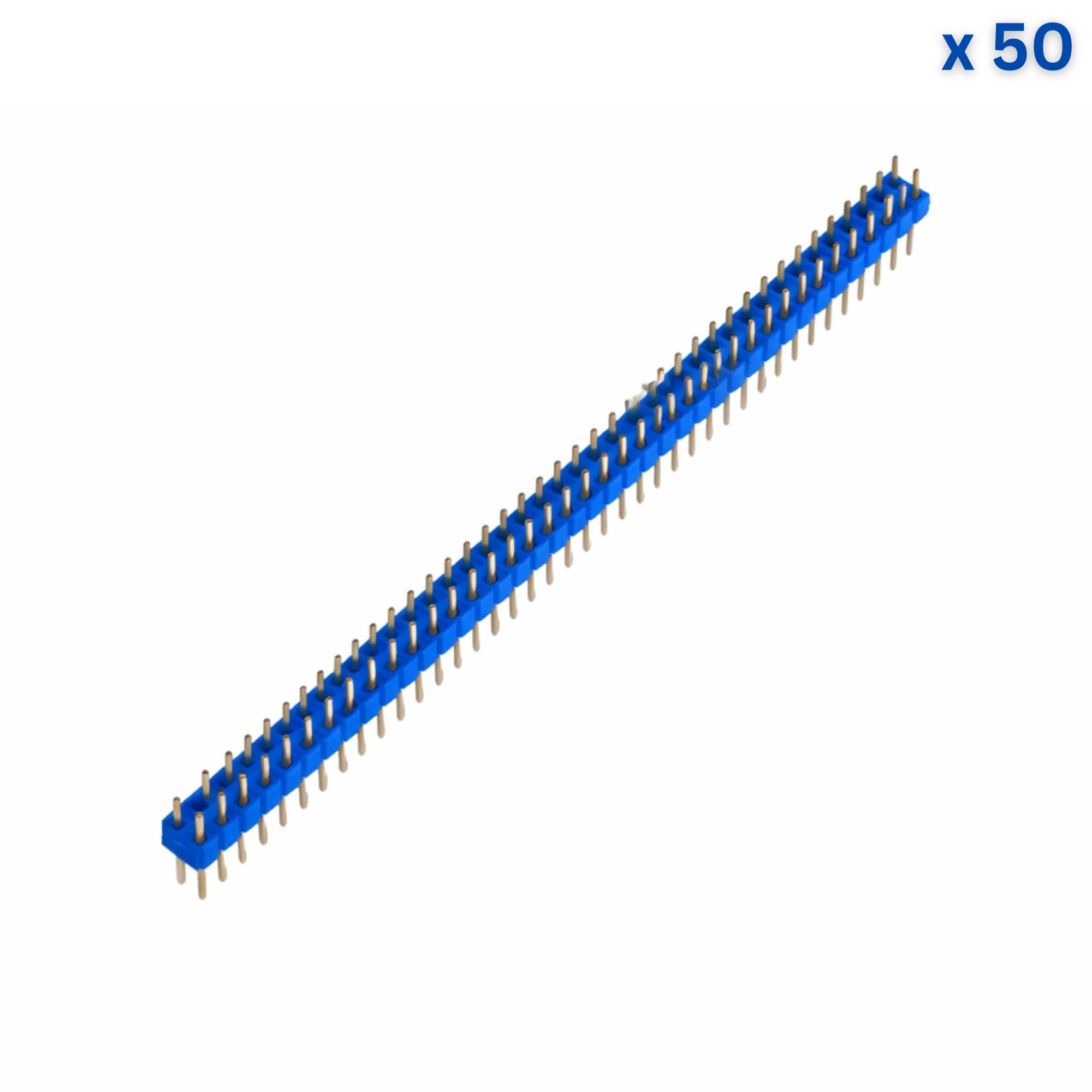 40x2 10mm 2.54mm Male Pin Header - Blue