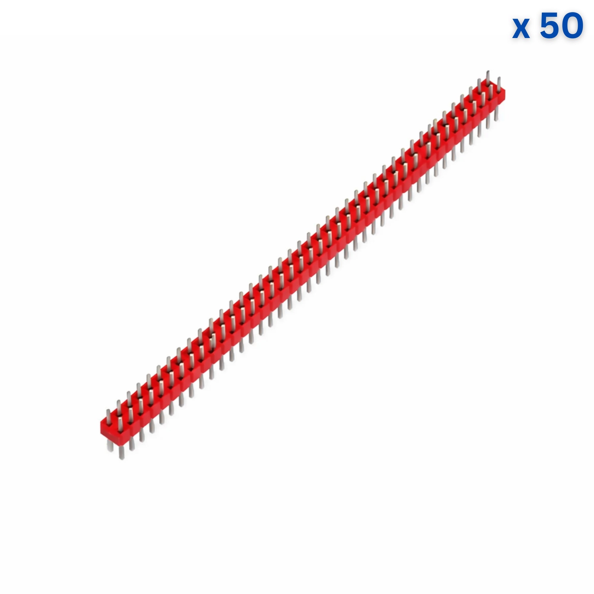 40X2 10mm 2.54mm Male Pin Header - Red