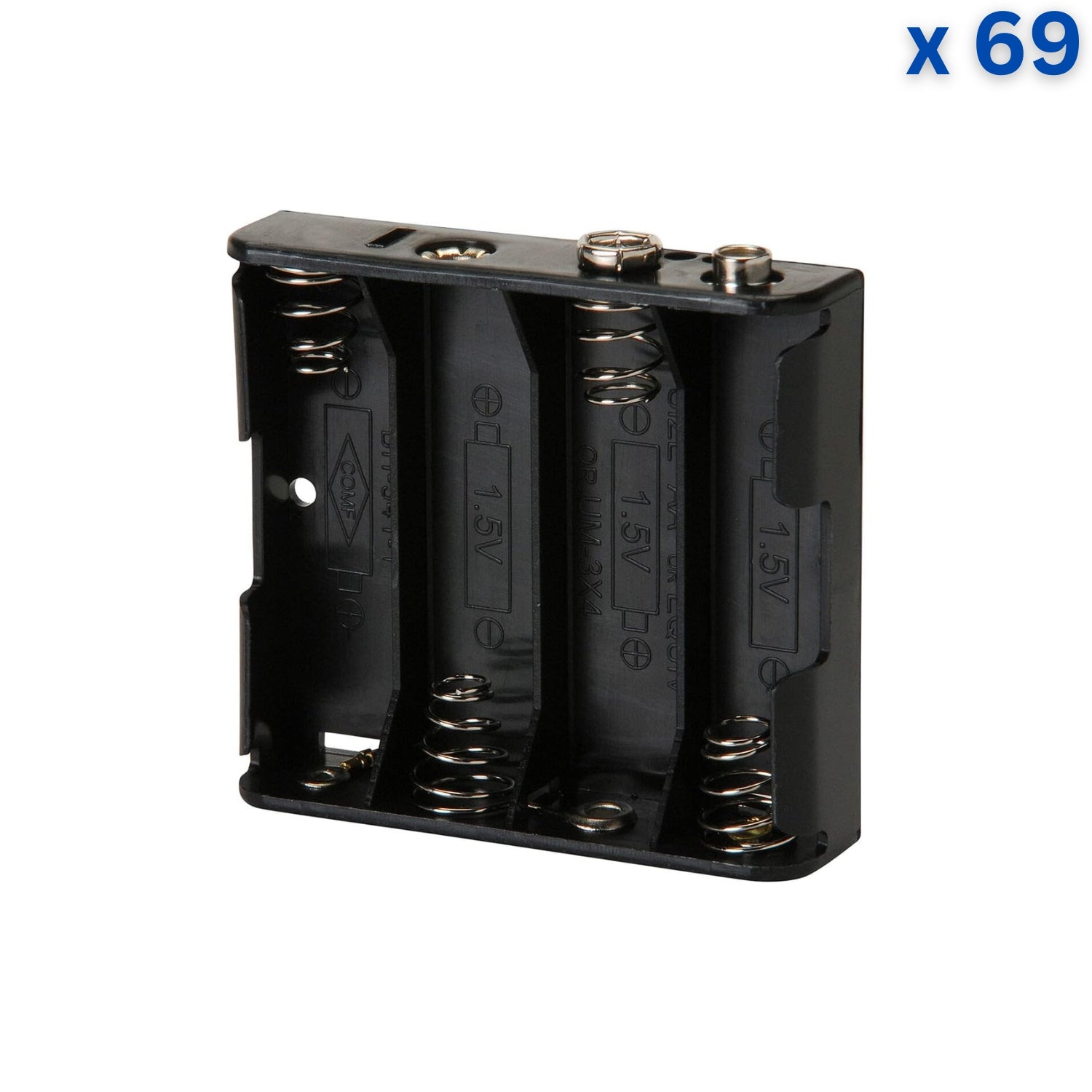 4xAA Strip Battery Holder with Snap Connector