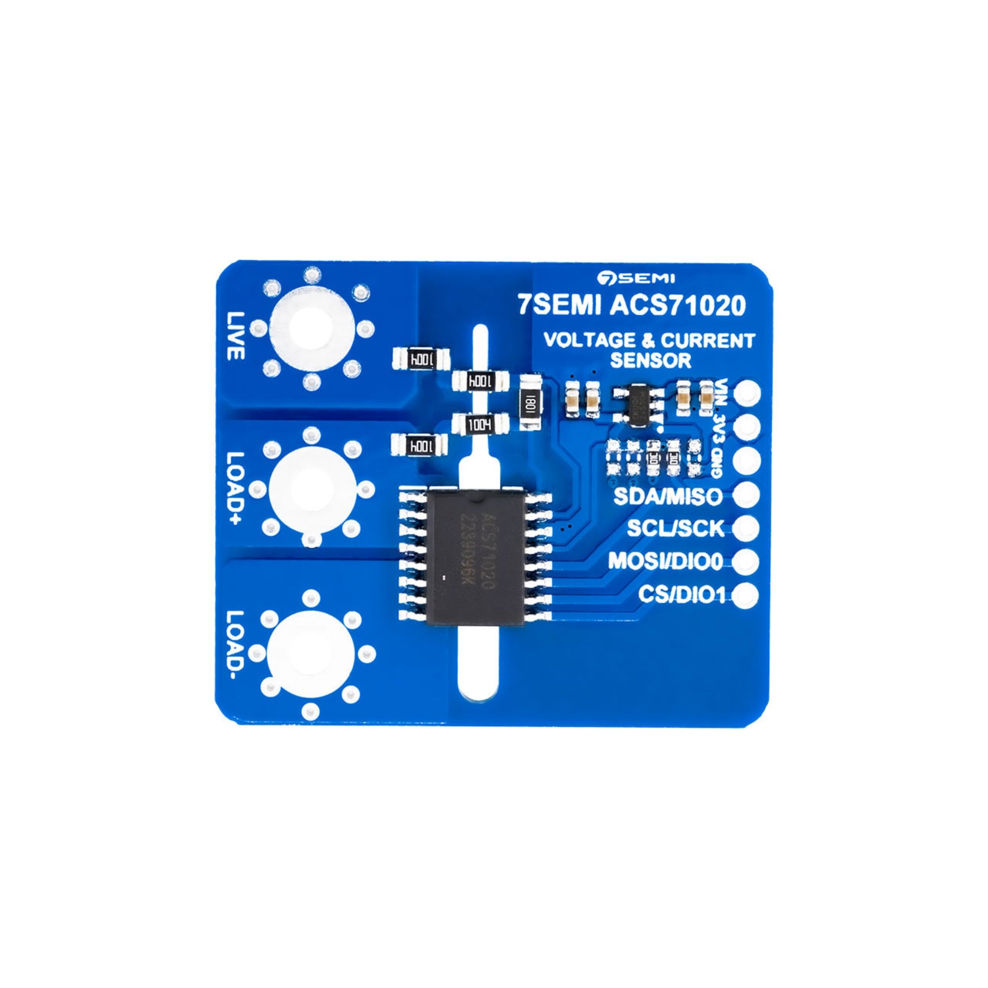 7Semi ACS71020 Hall-effect Power Monitoring and Overcurrent Detection Breakout
