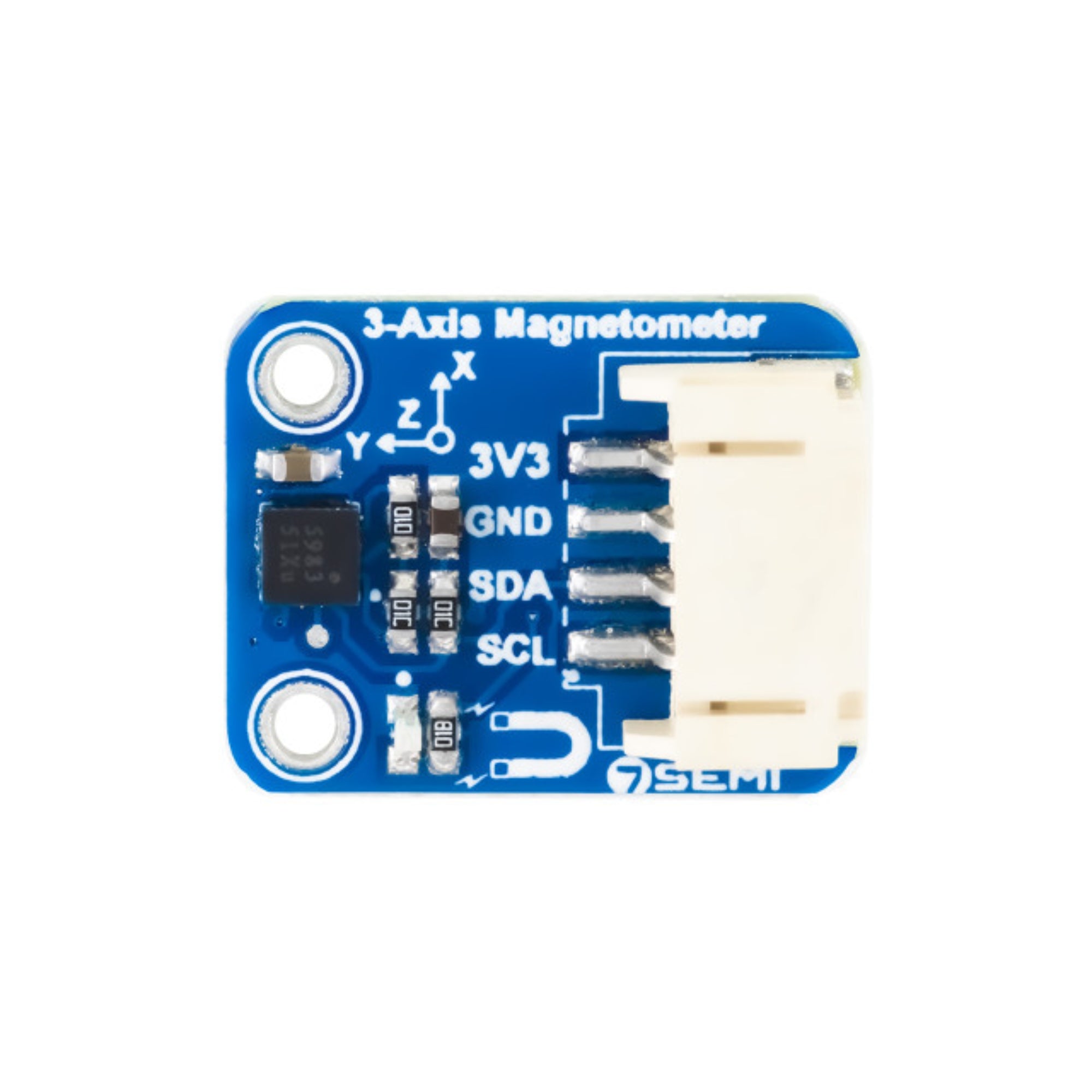 7Semi MMC5983MA mini Magnetometer Breakout, 3-axis Magnetic Sensor