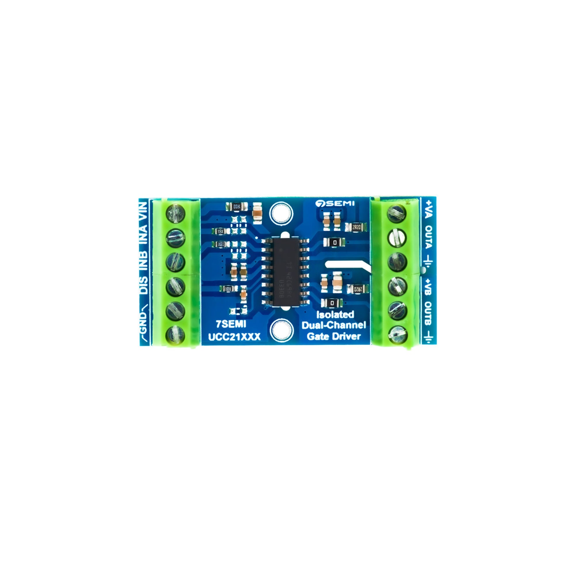 7Semi UCC21330 Dual-channel Isolated Gate Driver Breakout