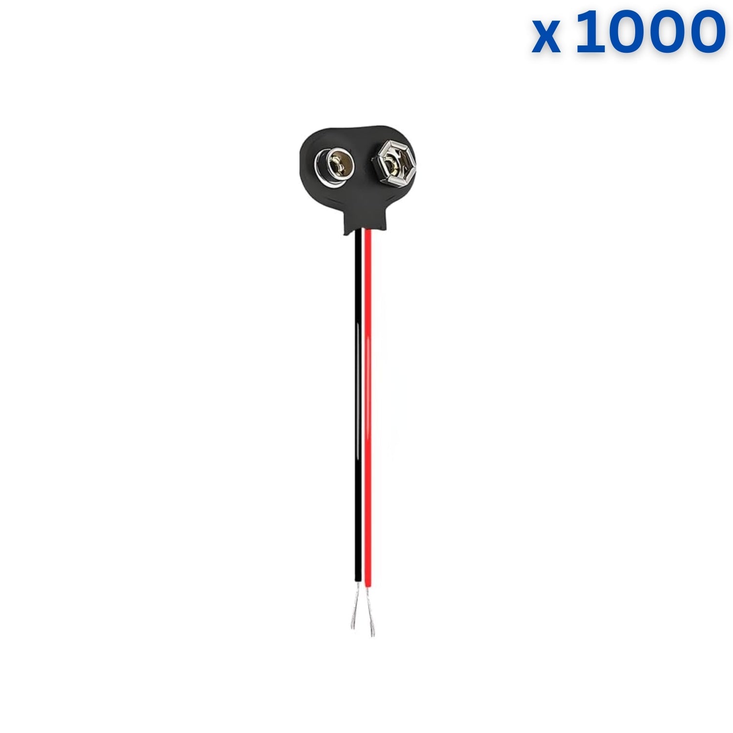 9V Battery Snap Short Wire Black