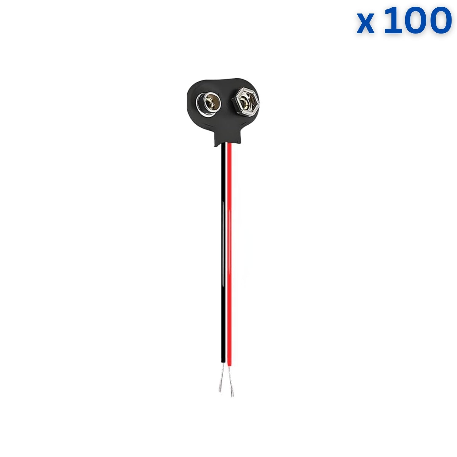 9V Battery Snap Short Wire Black