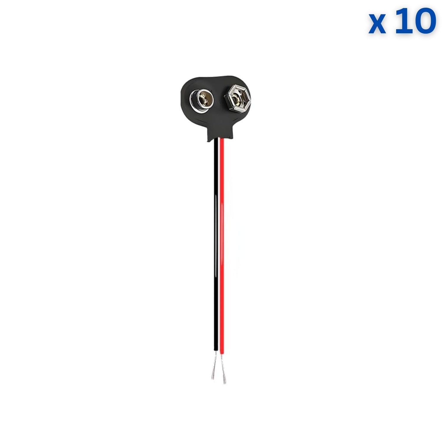 9V Battery Snap Short Wire Black