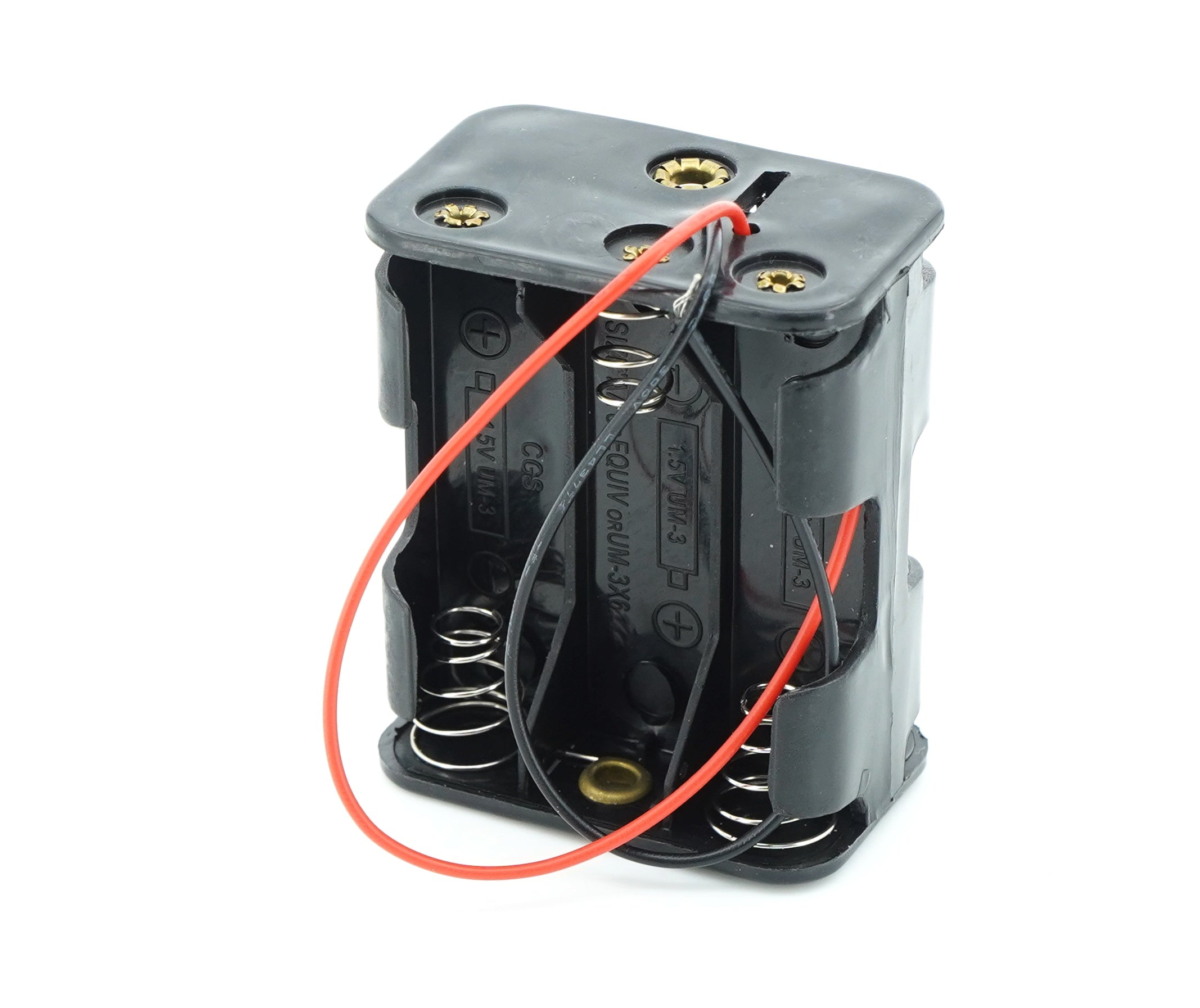 6 x 1.5V AA Battery Case Connector - Front-Back