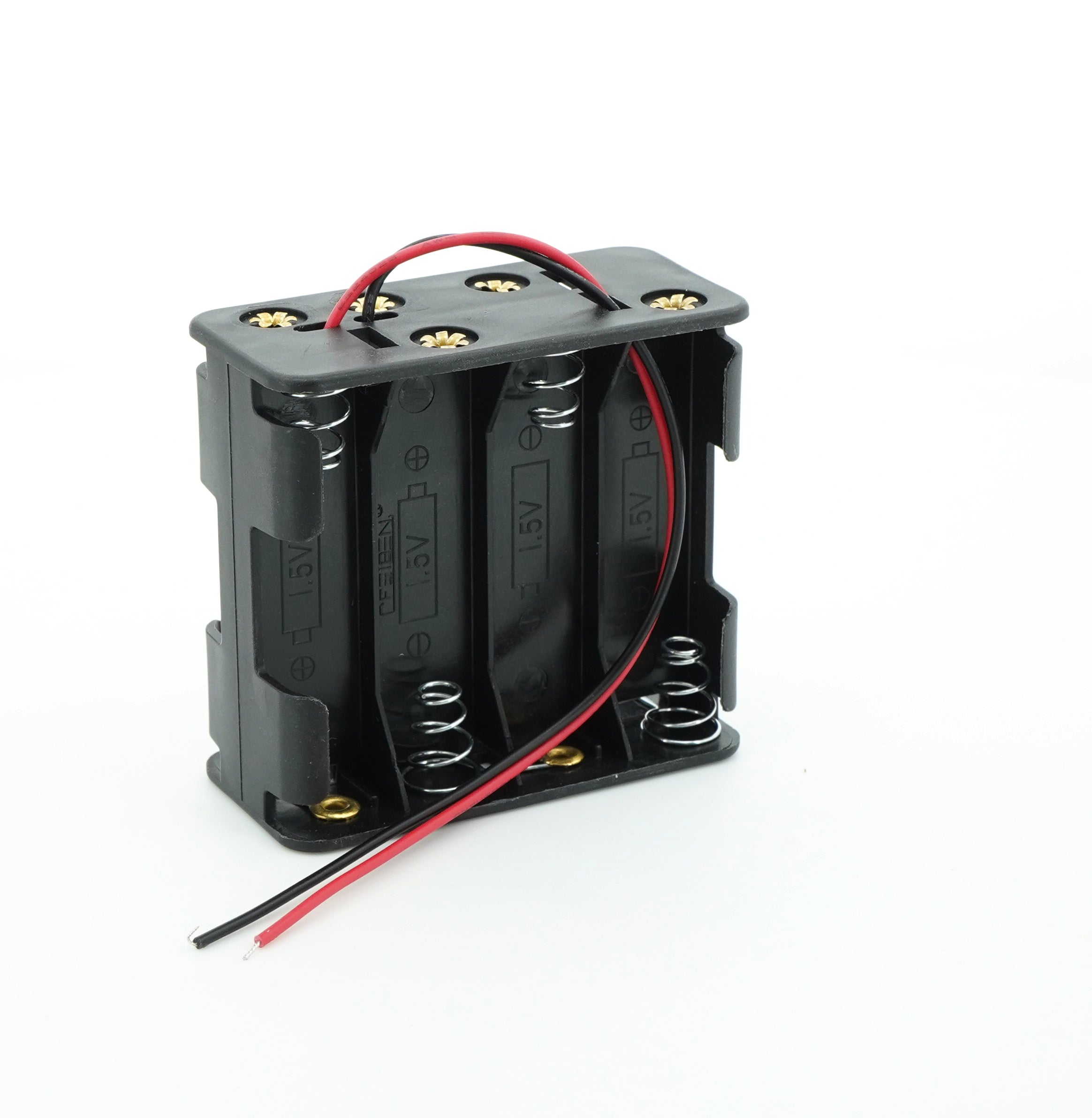 8 x 1.5V AA Battery Case Connector - Front-Back