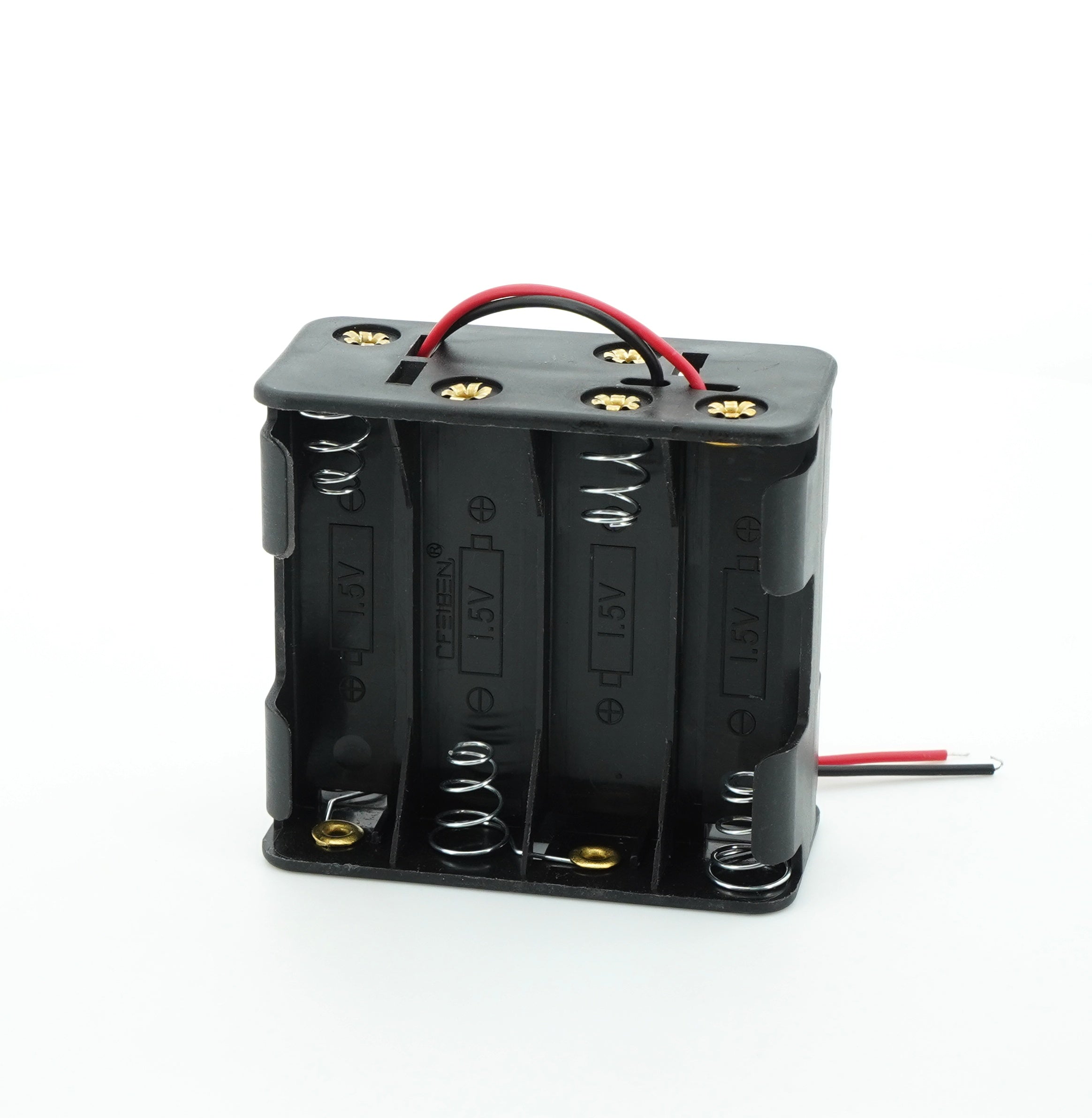 8 x 1.5V AA Battery Case Connector - Front-Back