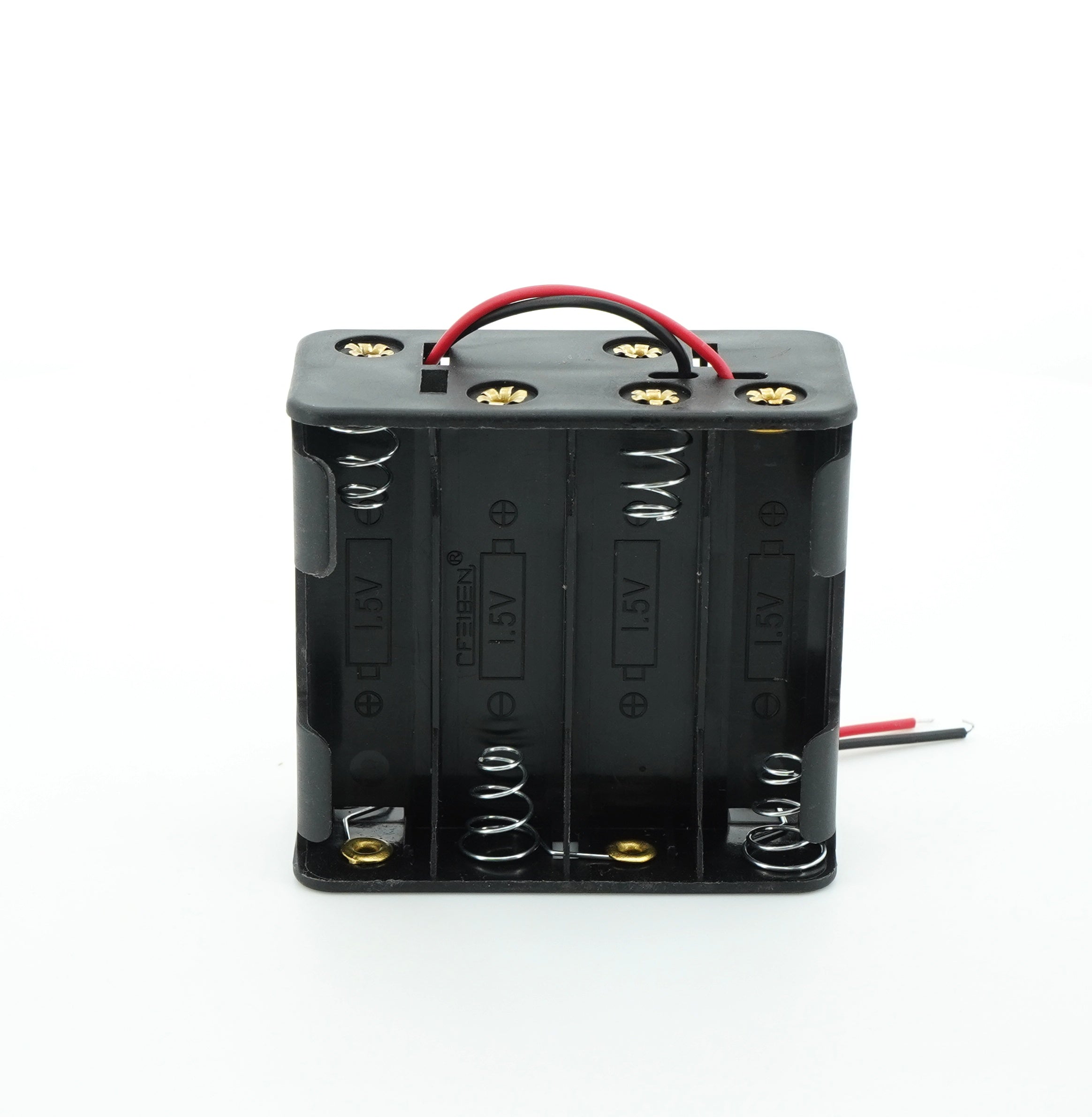 8 x 1.5V AA Battery Case Connector - Front-Back