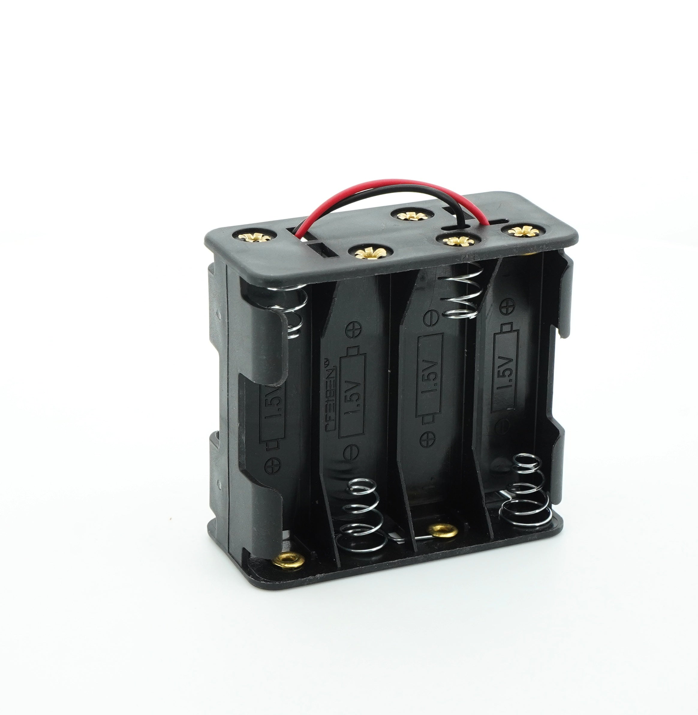 8 x 1.5V AA Battery Case Connector - Front-Back